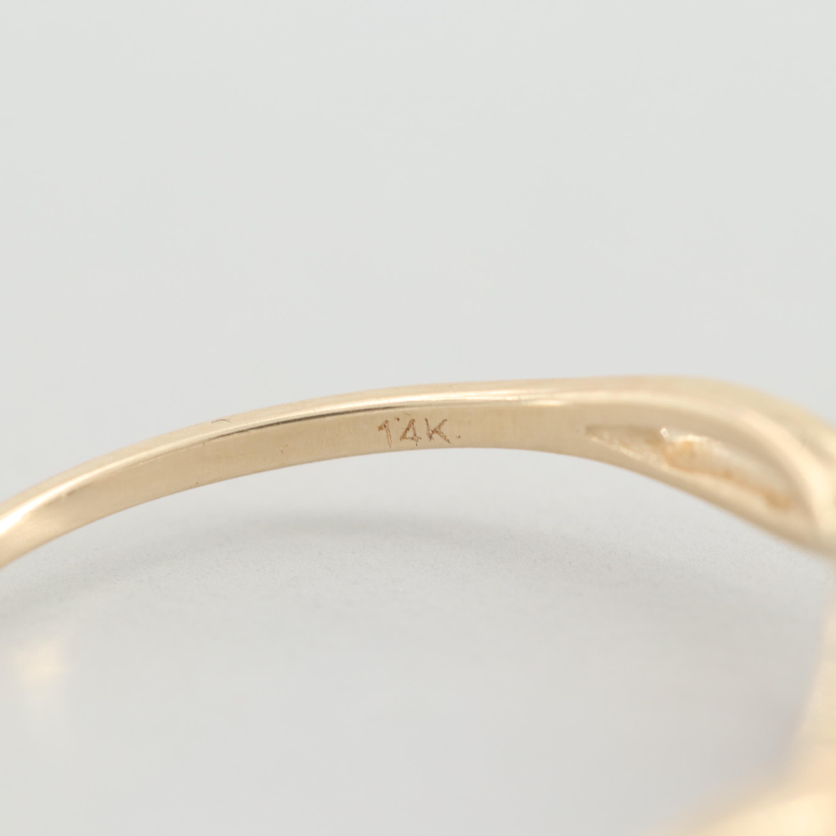 14K Yellow Gold Blue Sapphire Ring