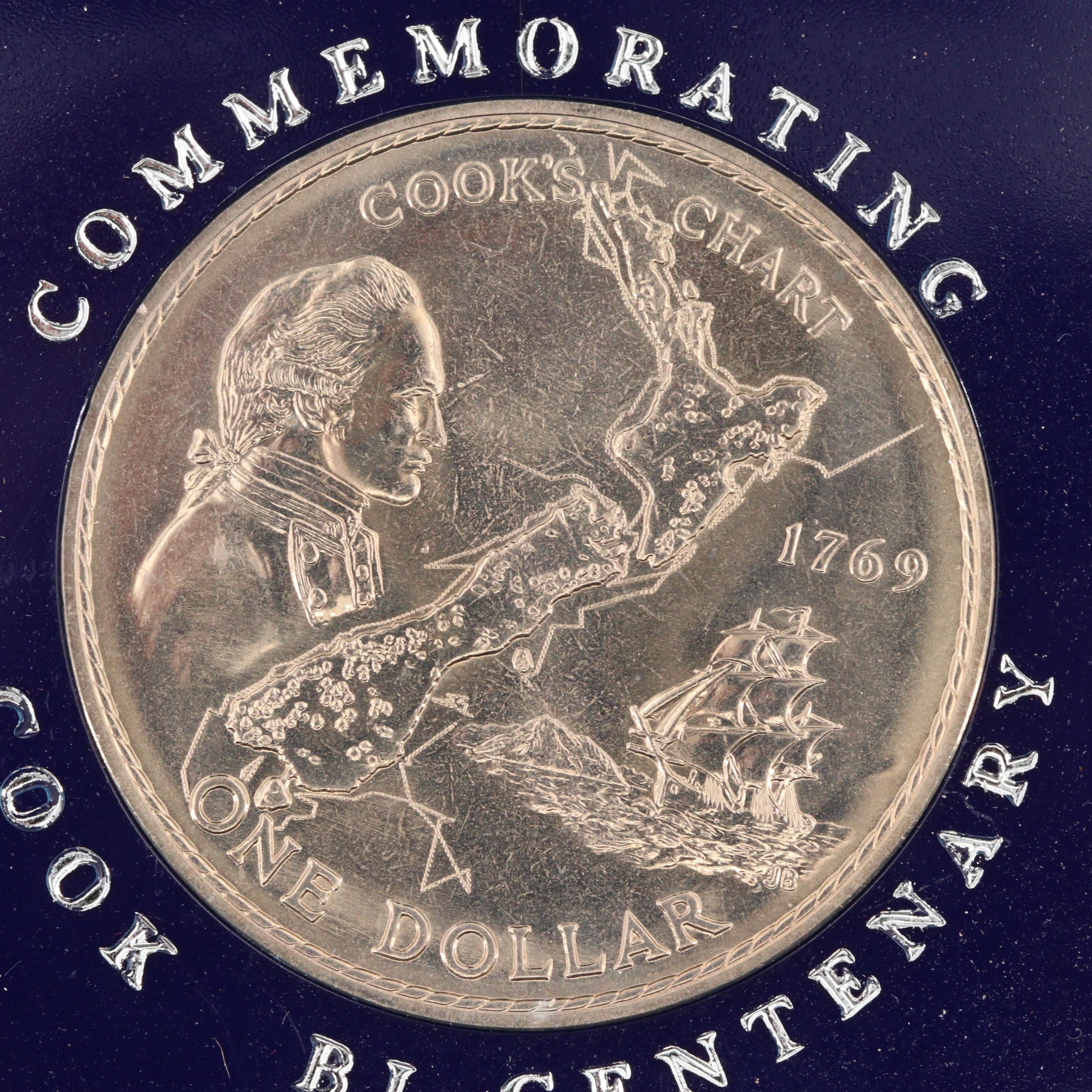 1969 New Zealand Captain Cook's Voyage Commemorative Dollar