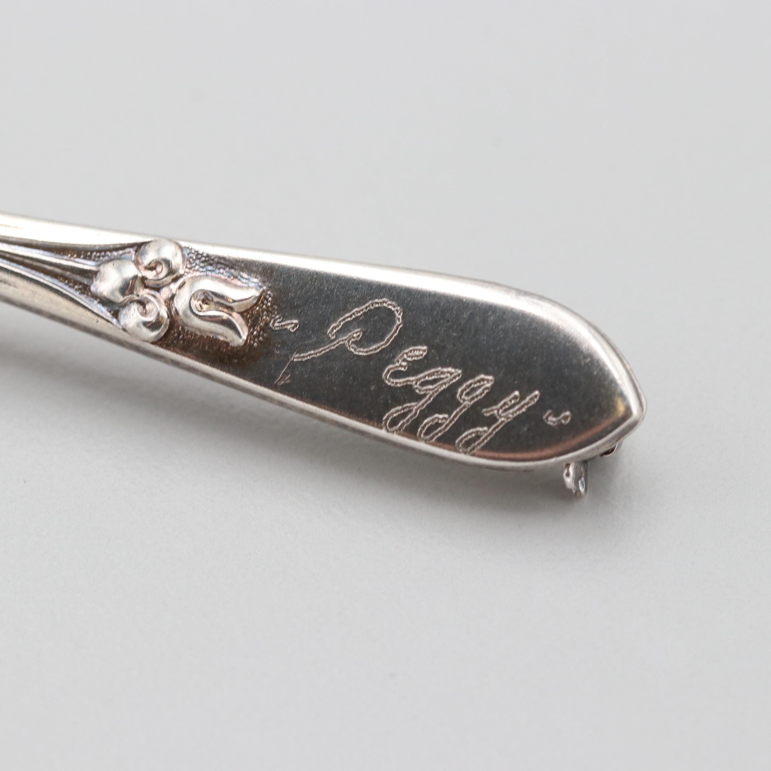 Sterling Silver Jewelry Including Silverman Brothers Scalloped Spoon Brooch