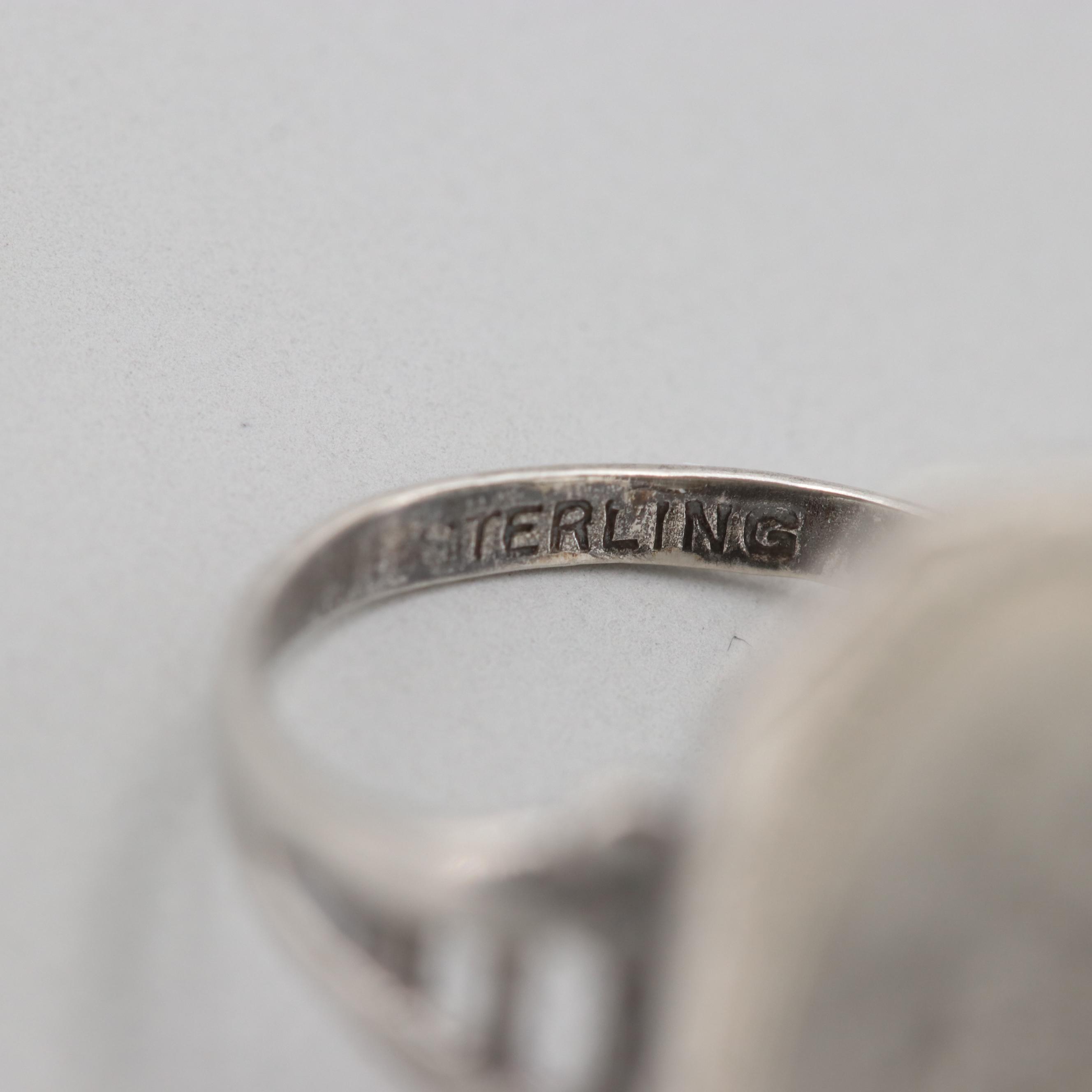 Sterling Silver Jewelry Including Silverman Brothers Scalloped Spoon Brooch