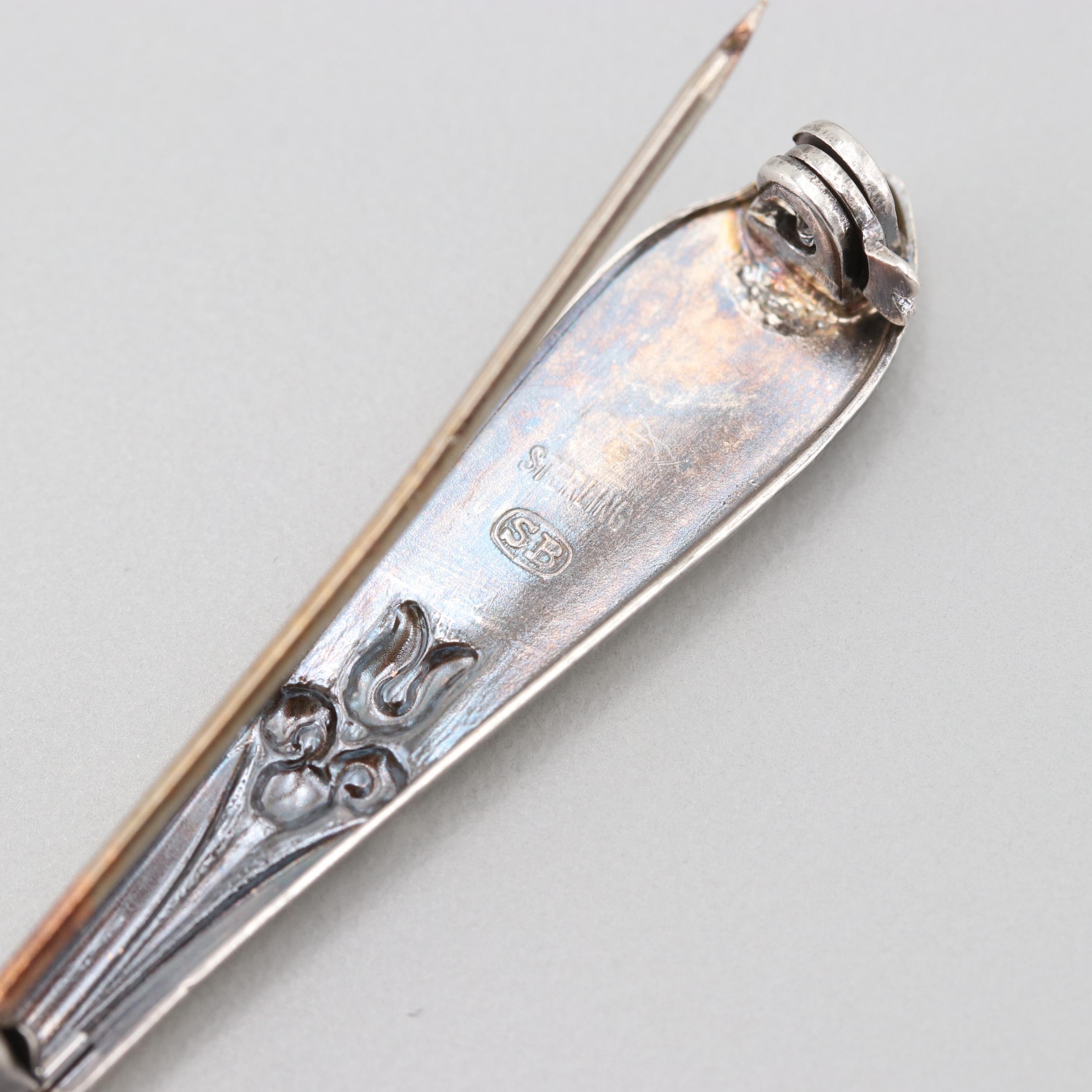 Sterling Silver Jewelry Including Silverman Brothers Scalloped Spoon Brooch