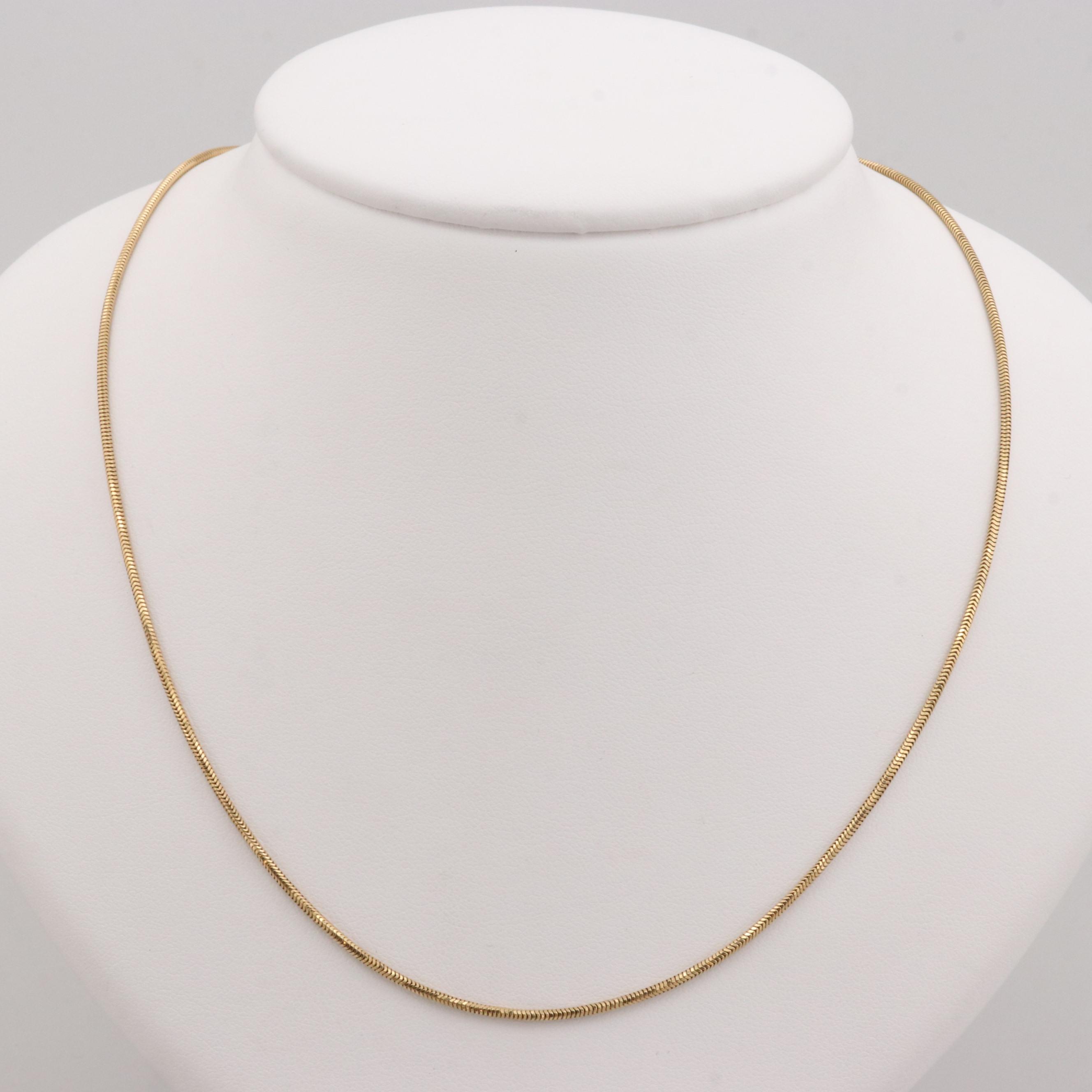 18K Yellow Gold Snake Chain Necklace