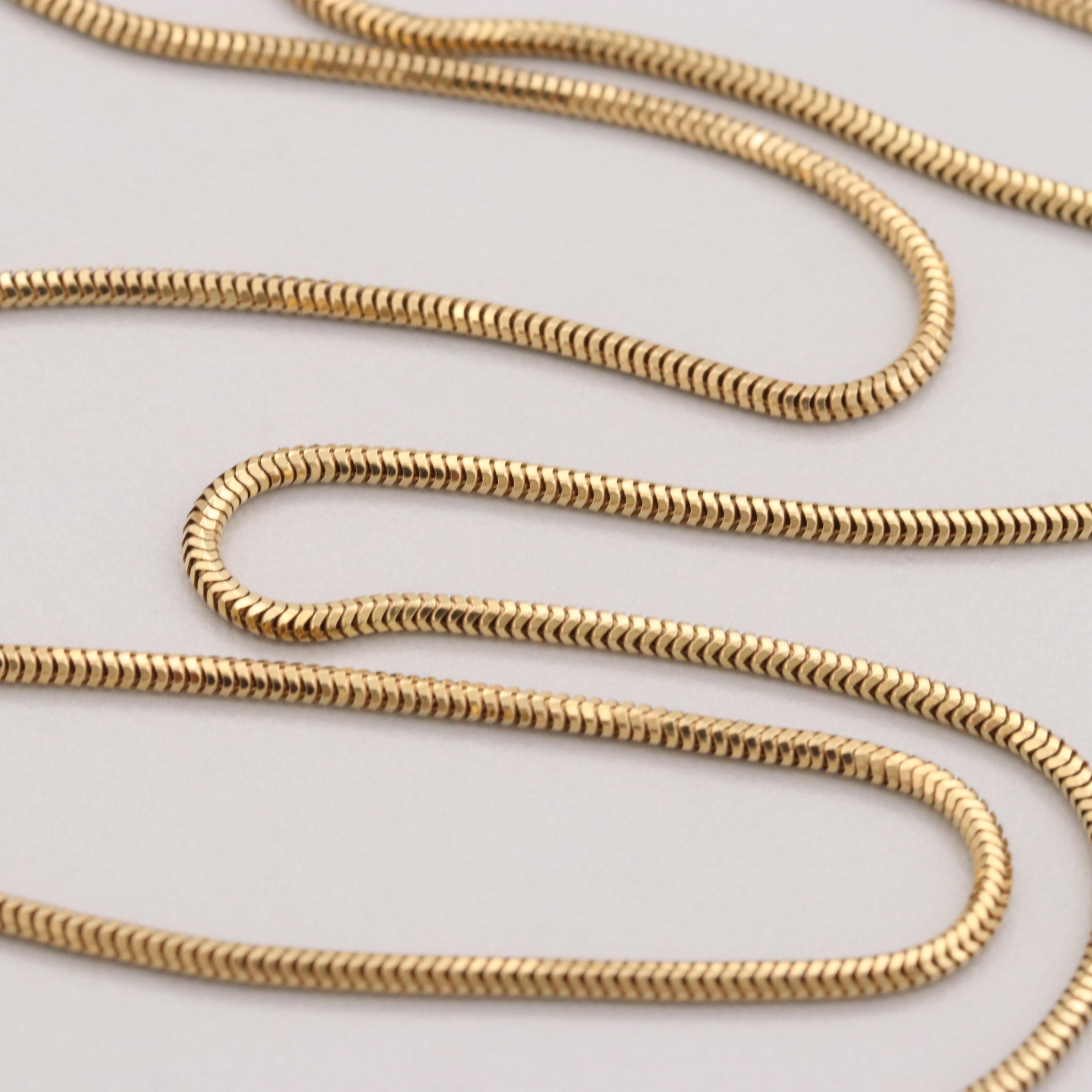 18K Yellow Gold Snake Chain Necklace