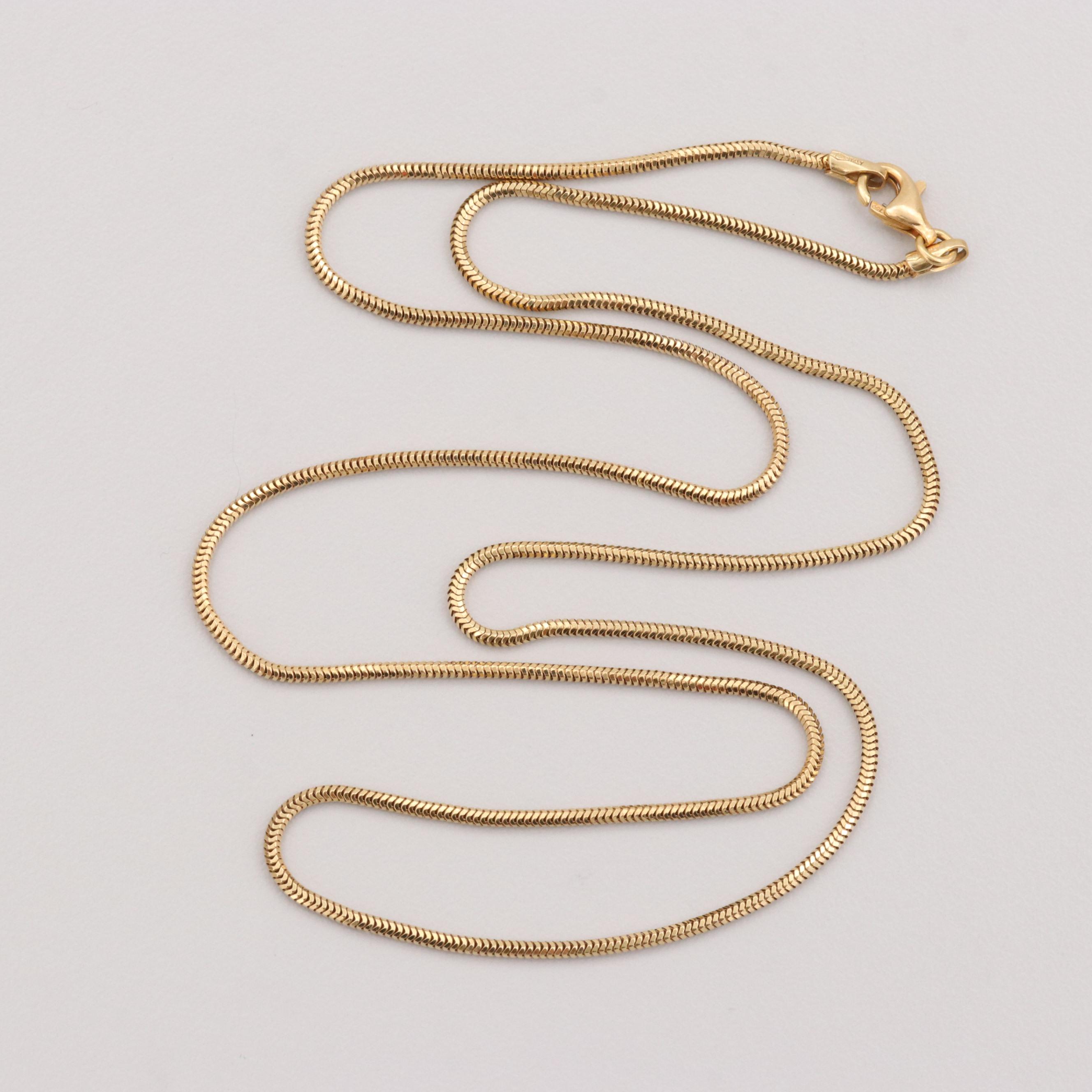 18K Yellow Gold Snake Chain Necklace