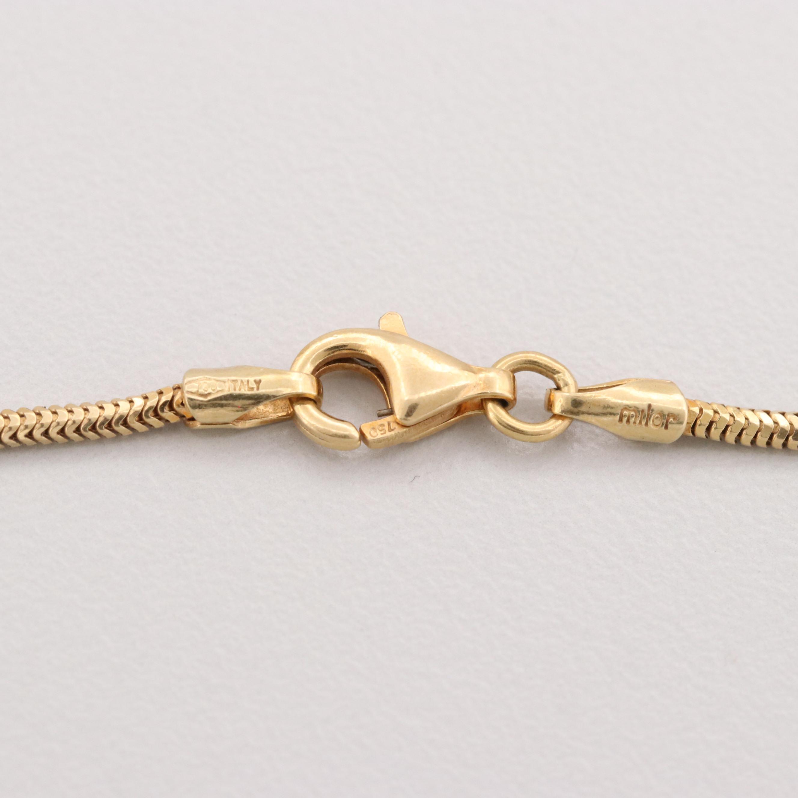 18K Yellow Gold Snake Chain Necklace