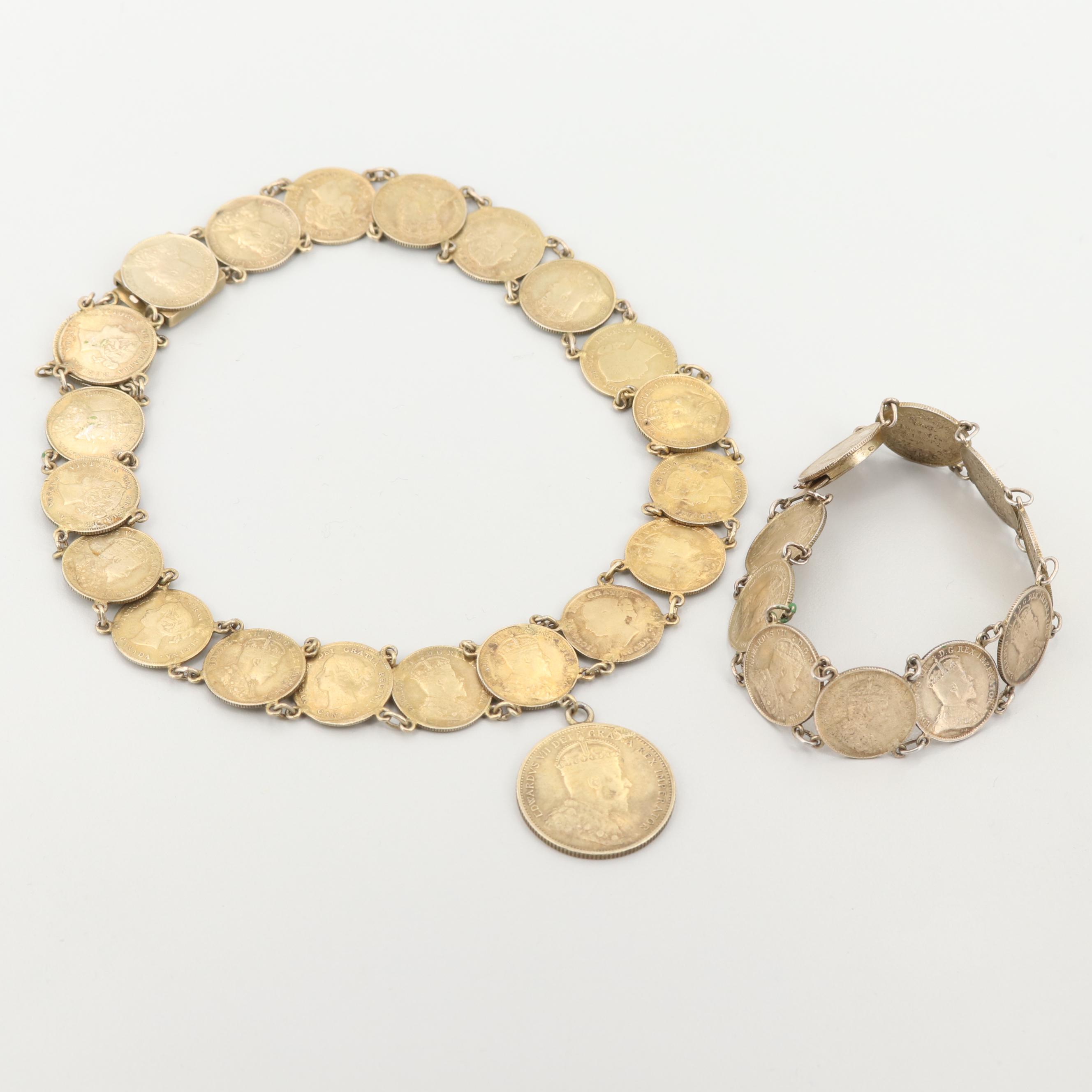 900 Silver 1891 to 1906 Canadian Half Dimes and 1906 Canadian Quarter