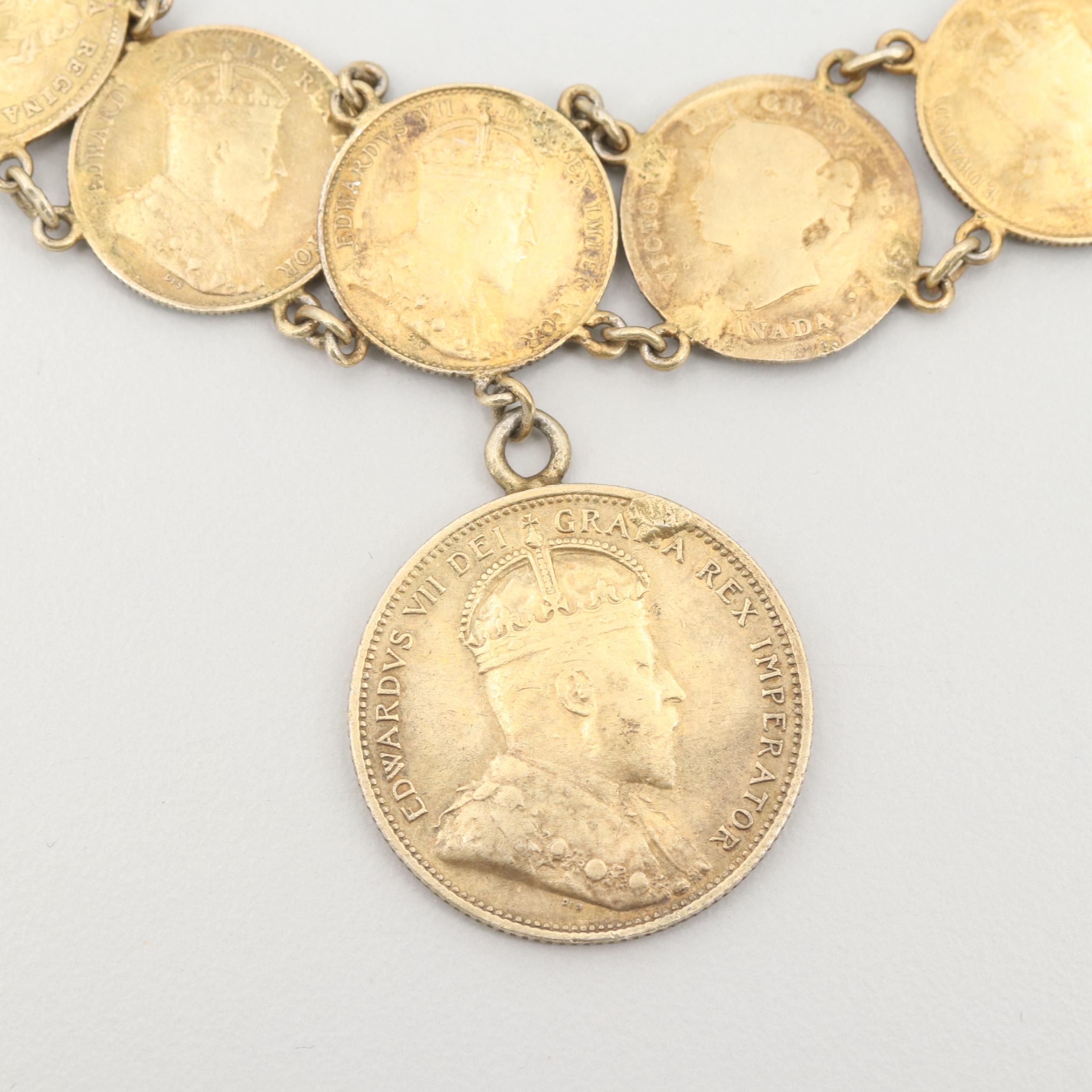 900 Silver 1891 to 1906 Canadian Half Dimes and 1906 Canadian Quarter