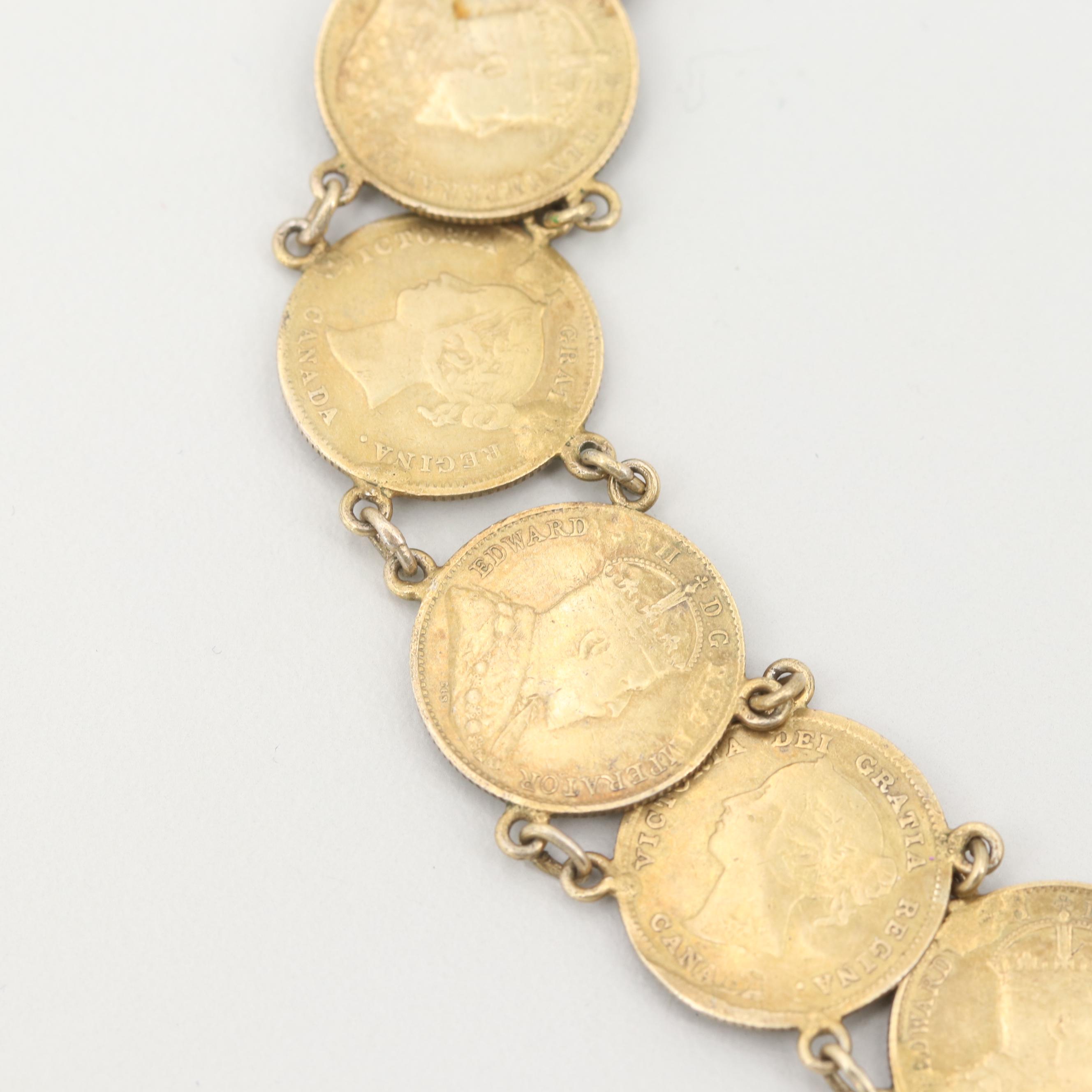 900 Silver 1891 to 1906 Canadian Half Dimes and 1906 Canadian Quarter