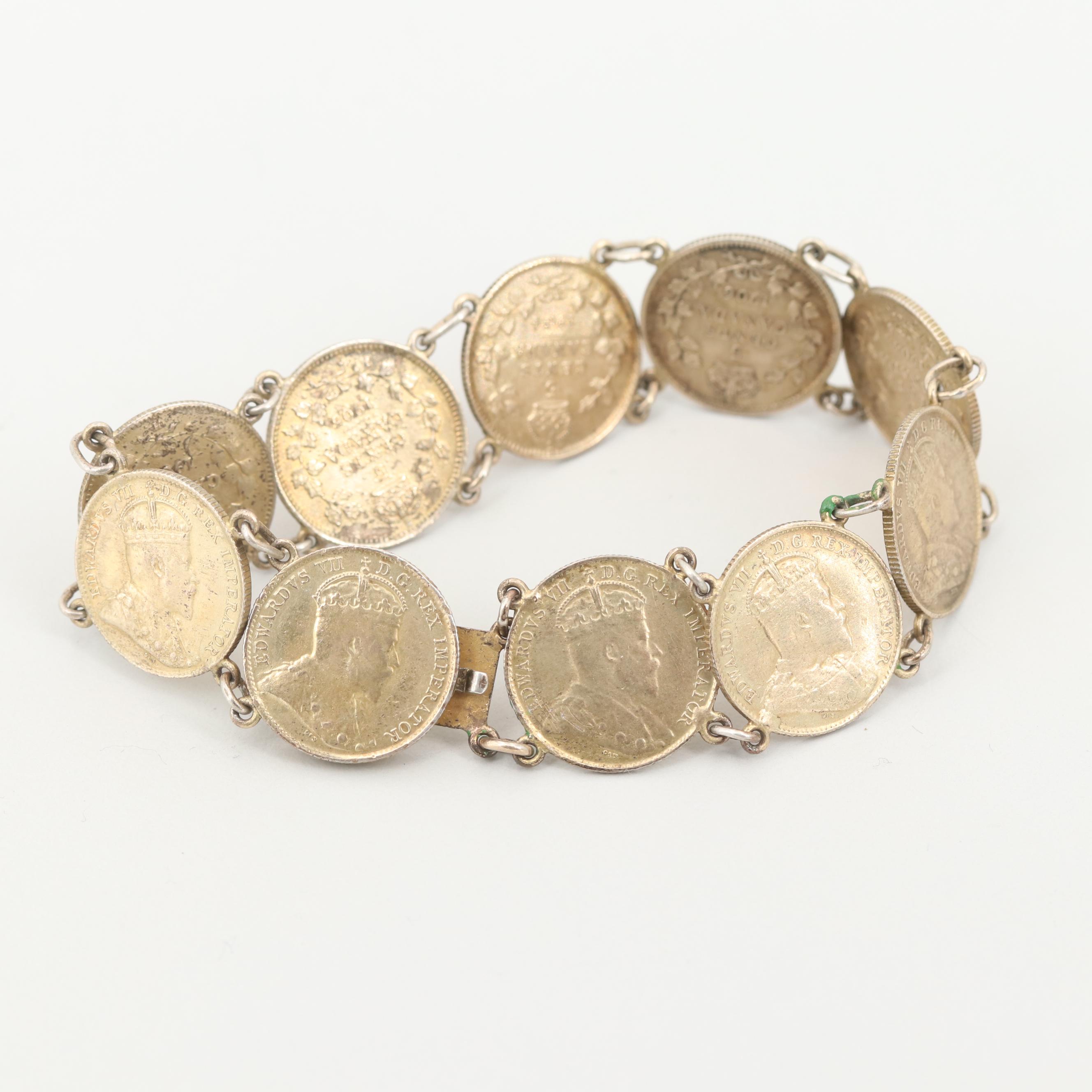 900 Silver 1891 to 1906 Canadian Half Dimes and 1906 Canadian Quarter