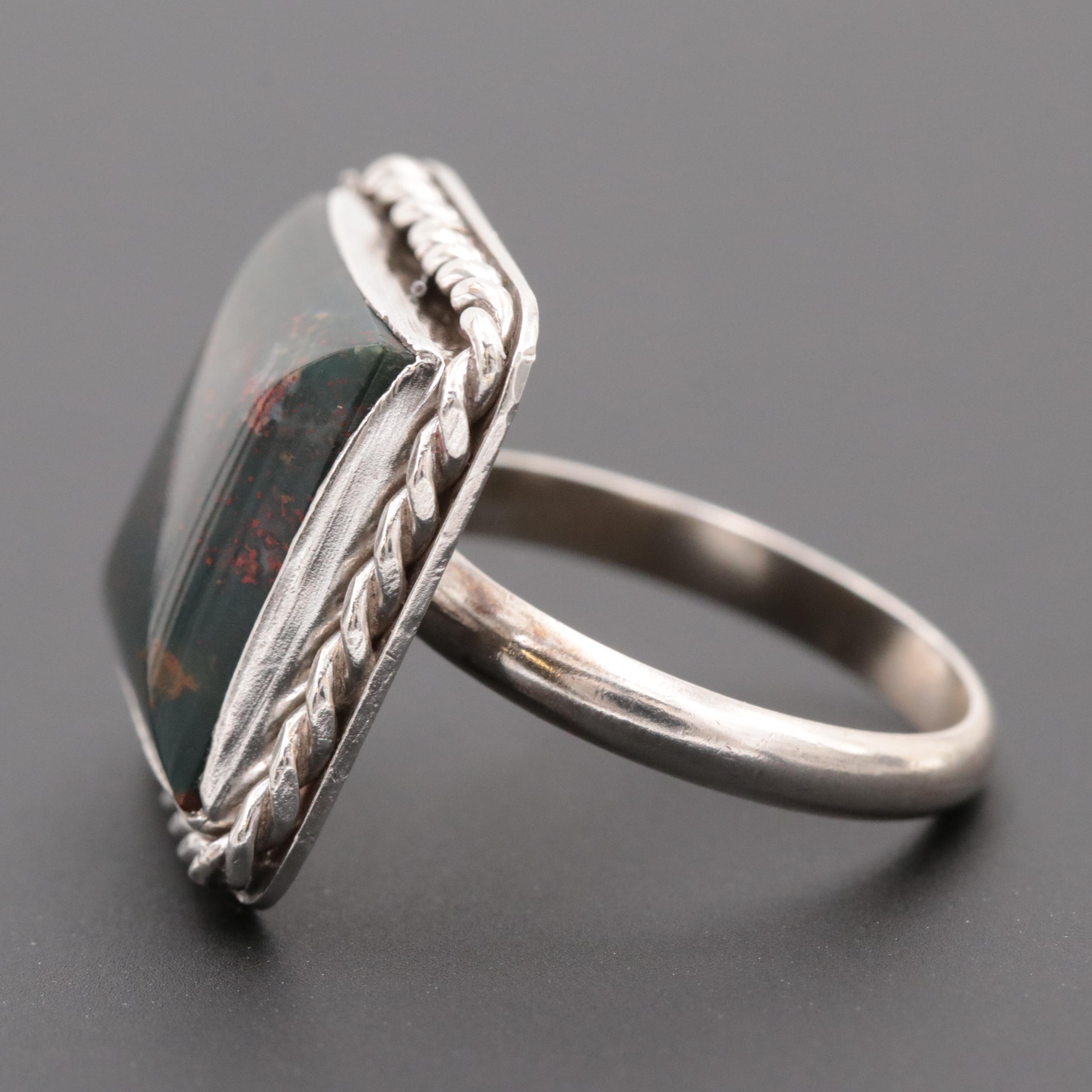 Sterling Silver Bloodstone Ring