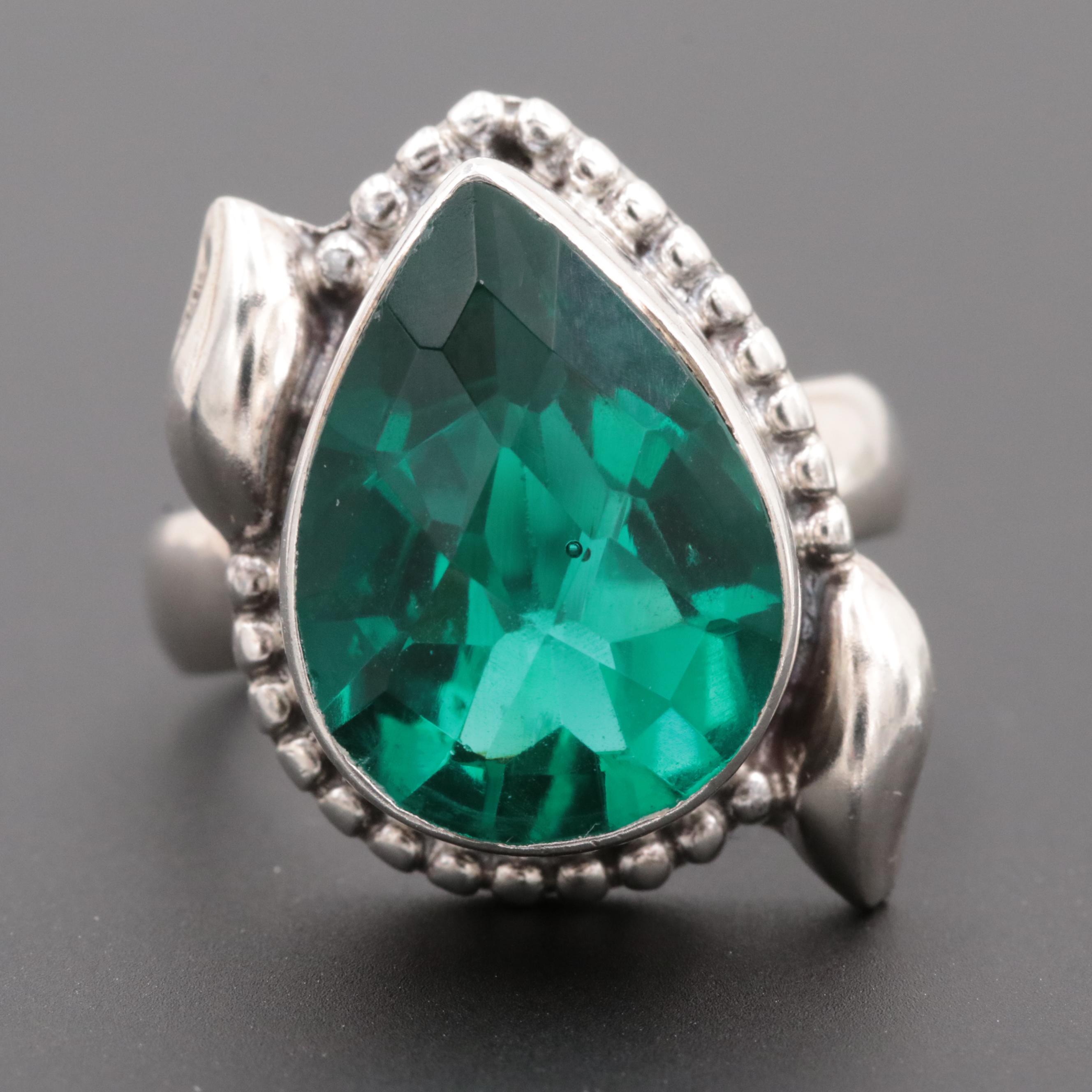 Sterling Silver Glass Ring