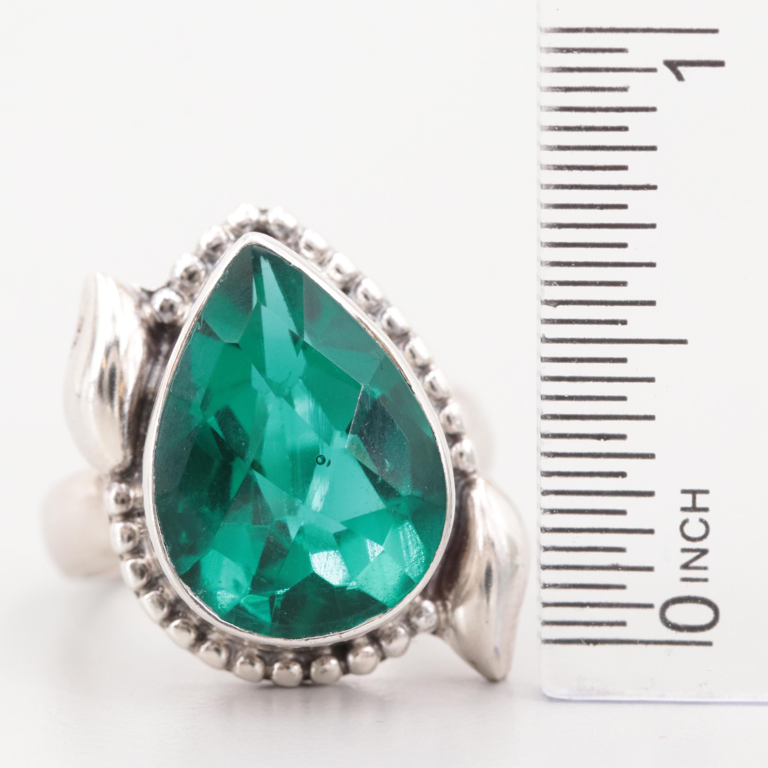 Sterling Silver Glass Ring