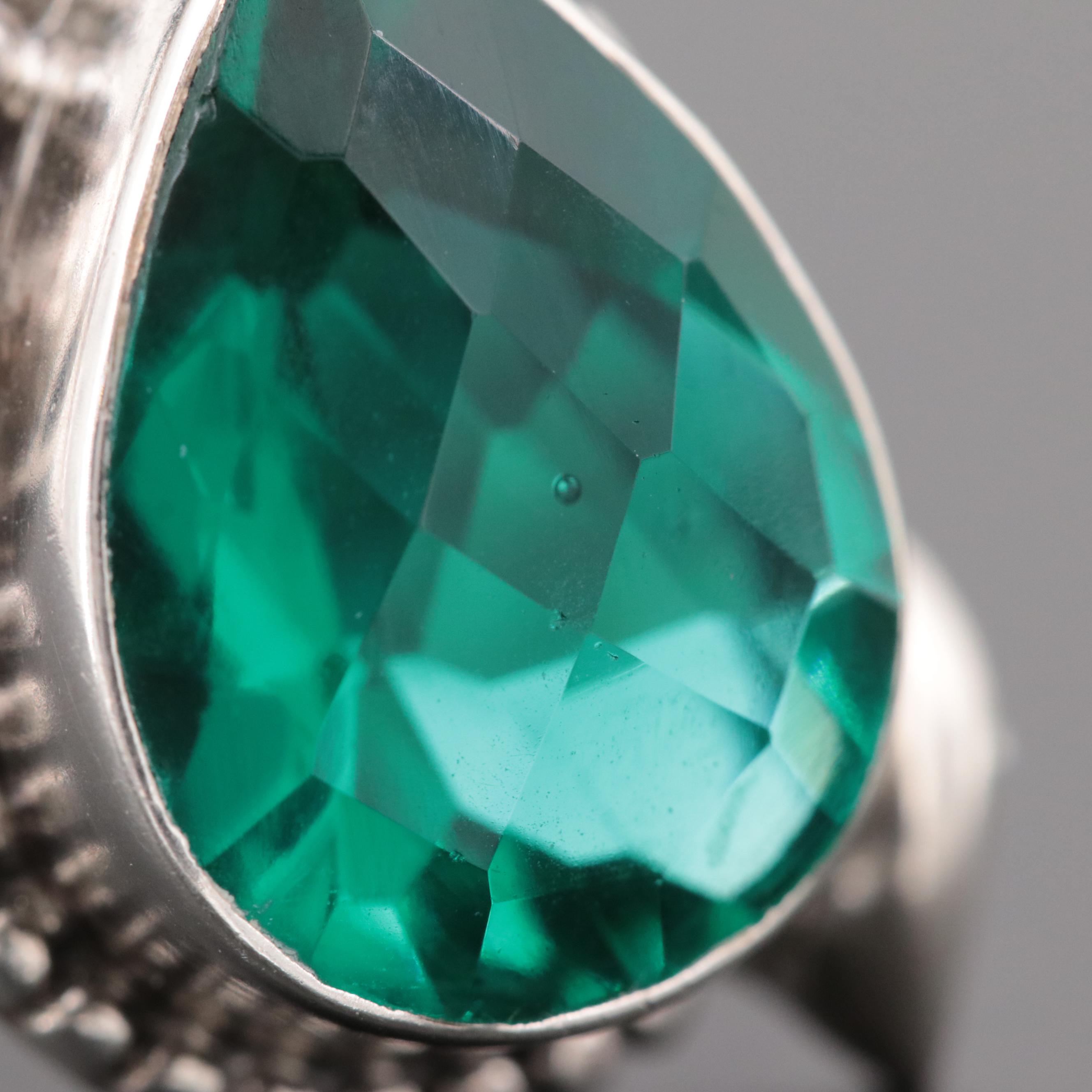 Sterling Silver Glass Ring