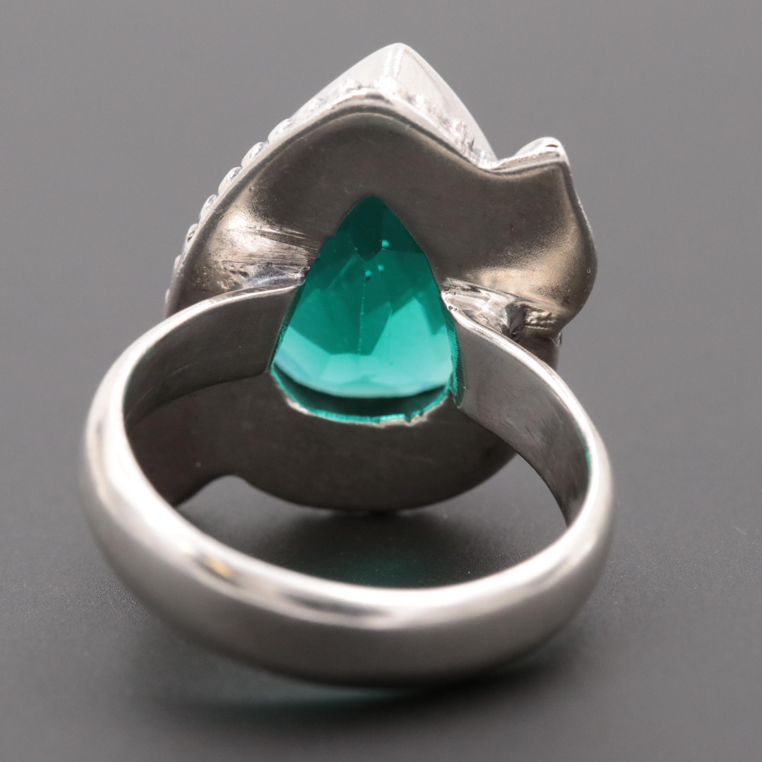 Sterling Silver Glass Ring