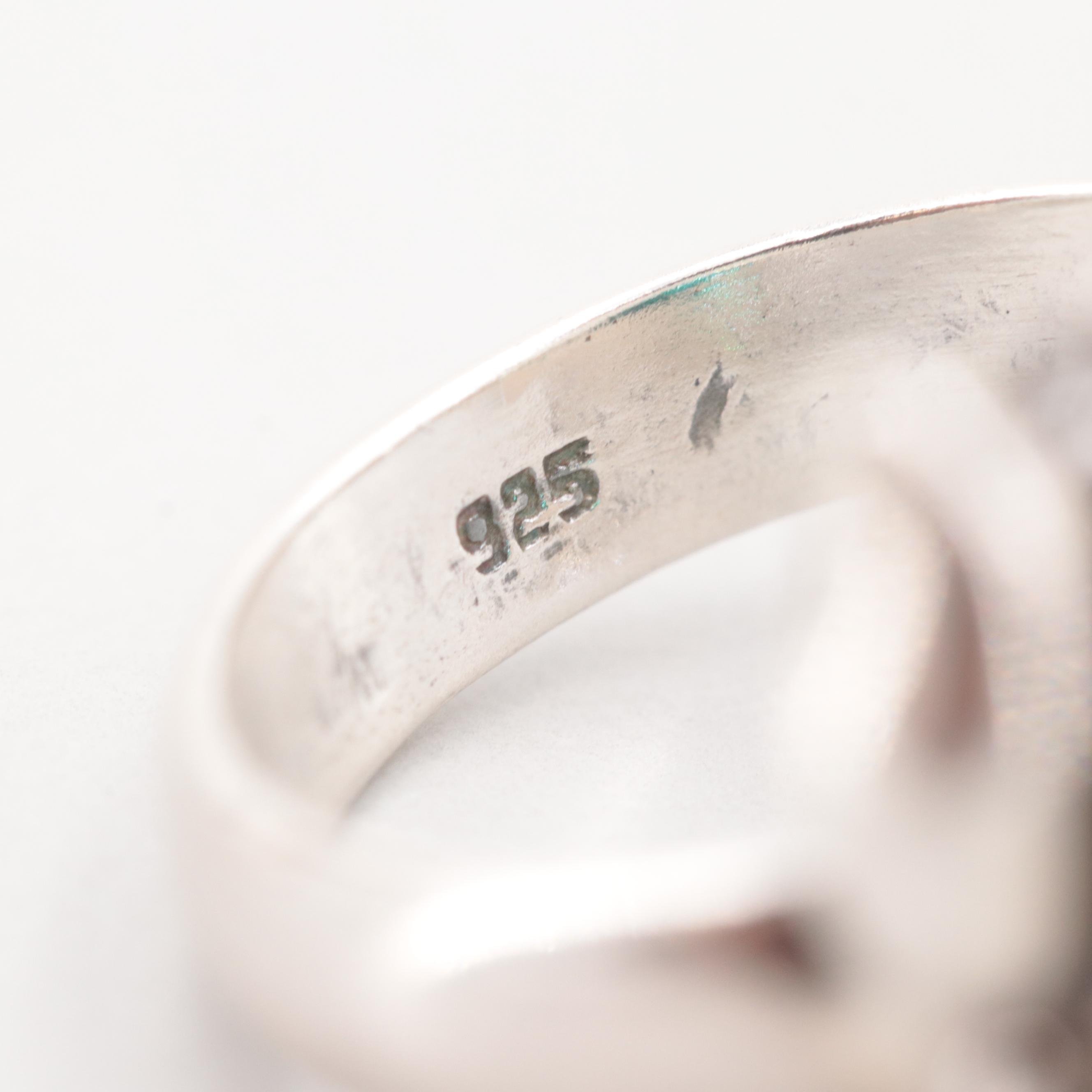 Sterling Silver Glass Ring