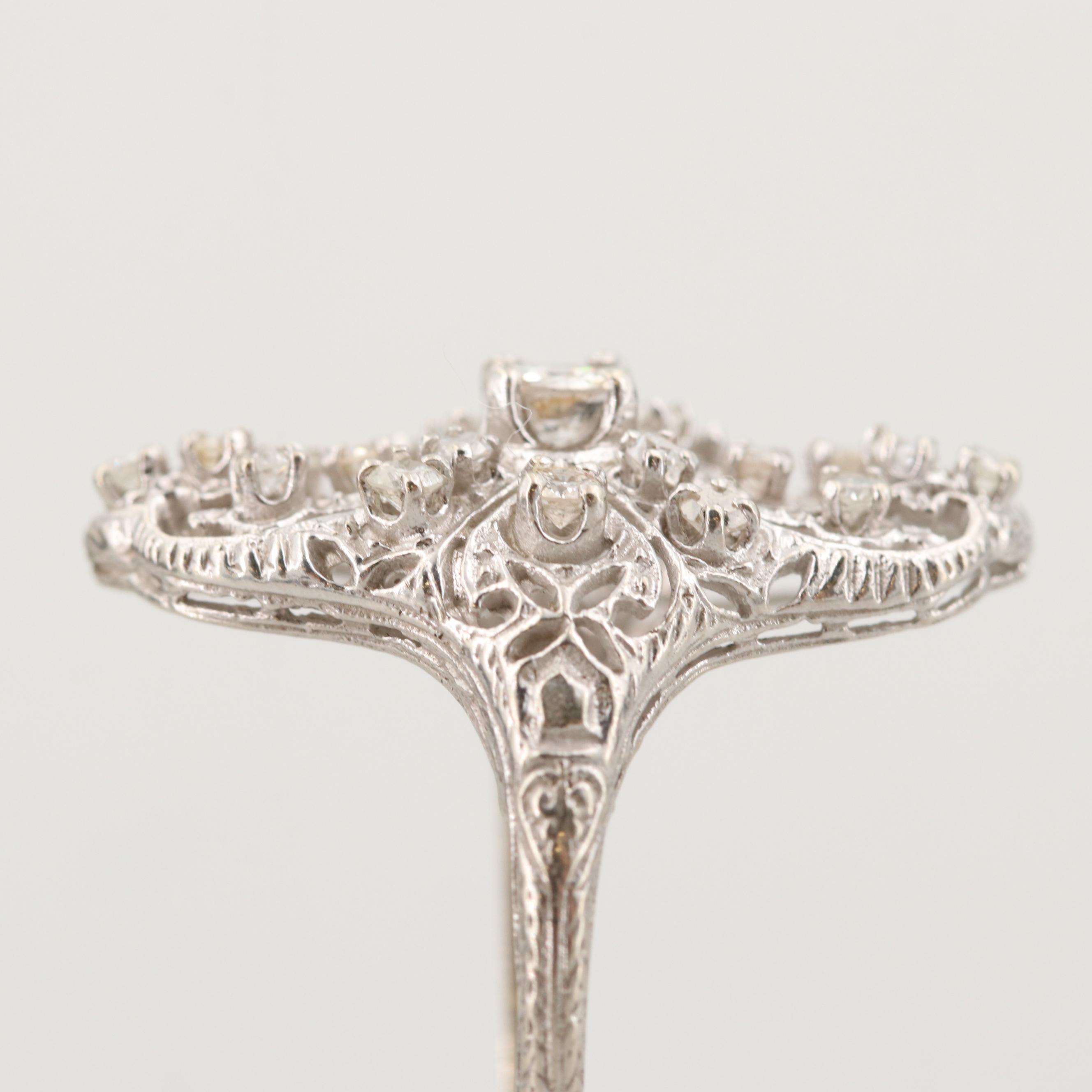 14K White Gold Diamond Ring