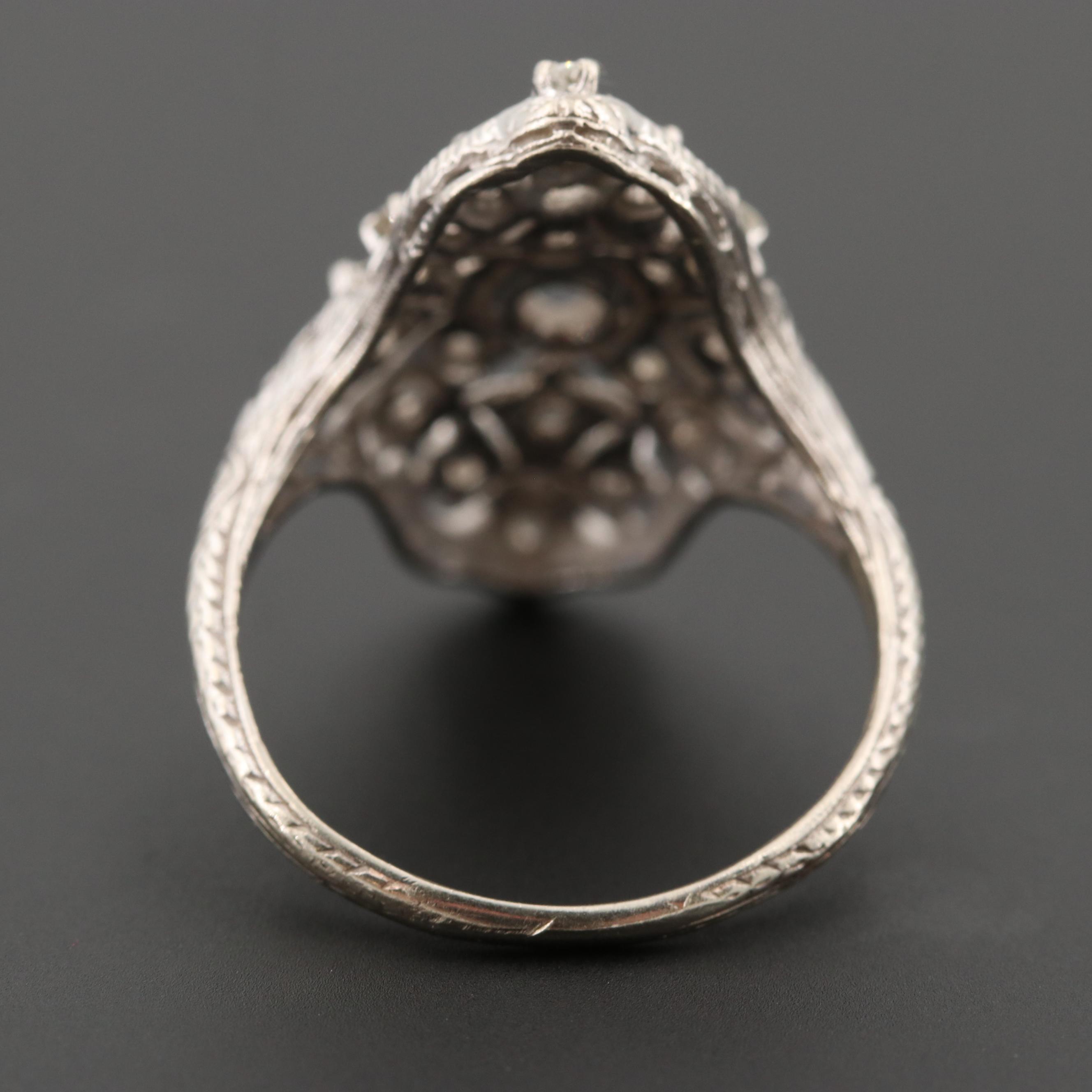 14K White Gold Diamond Ring