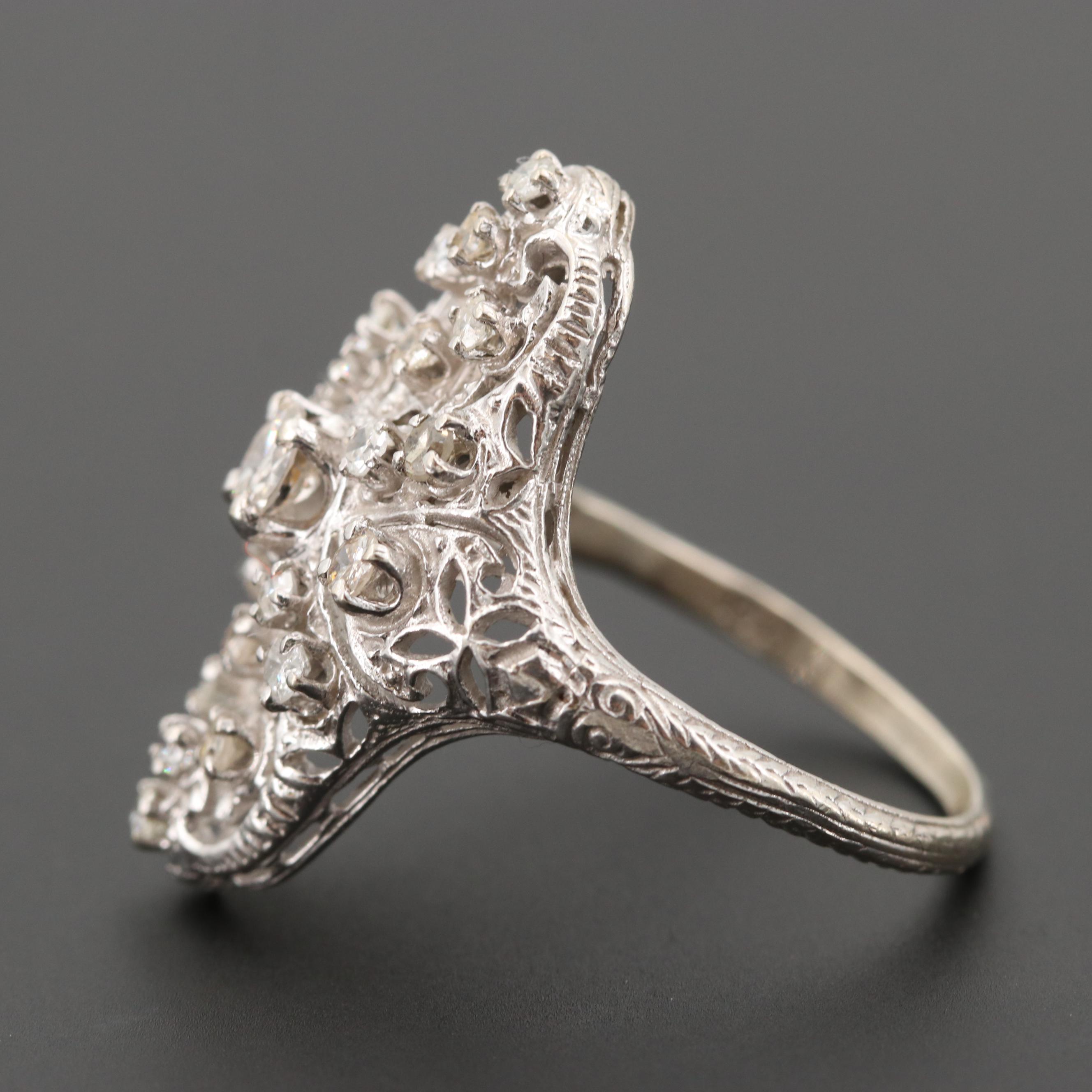 14K White Gold Diamond Ring