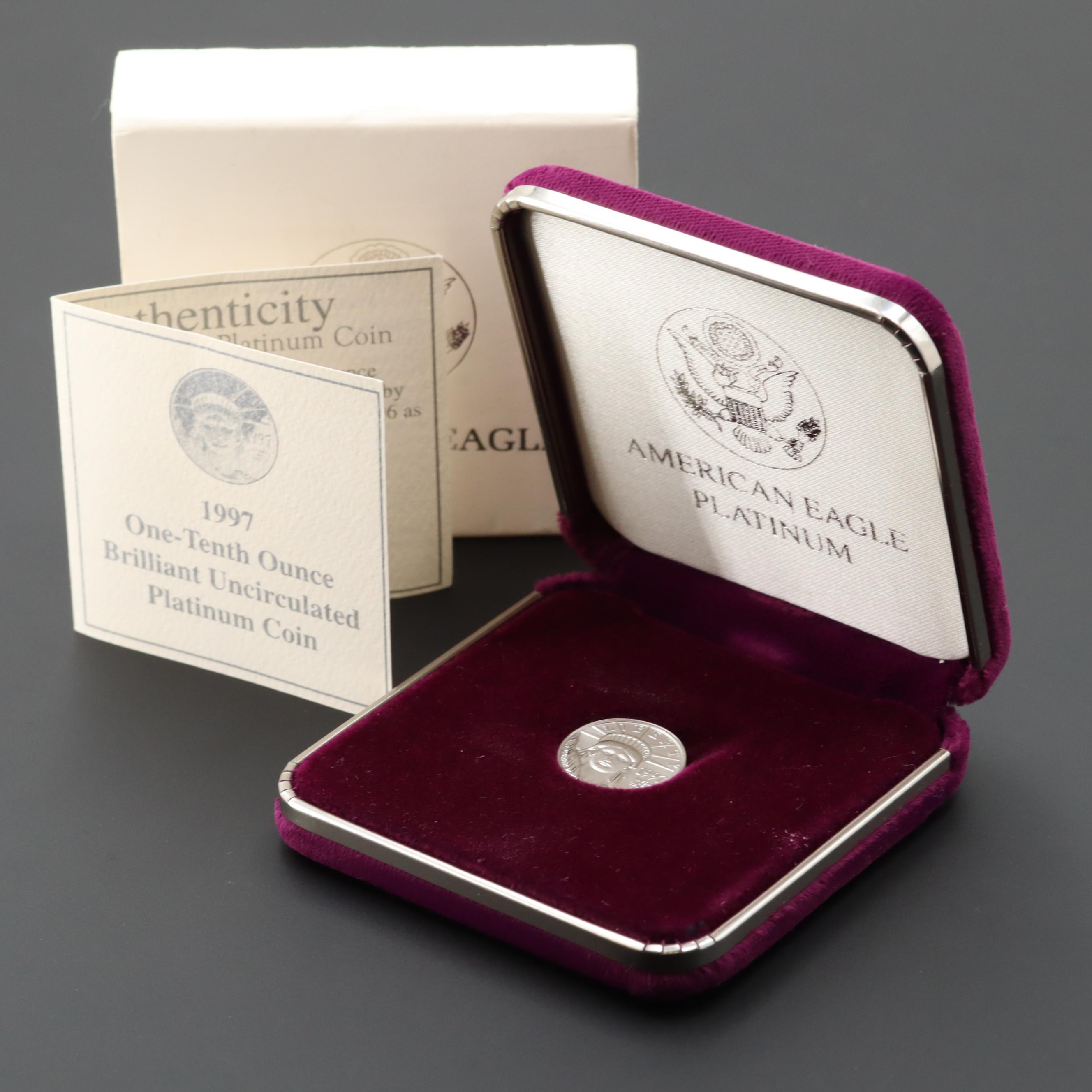 1997 $10 Statue Of Liberty Platinum Uncirculated Coin
