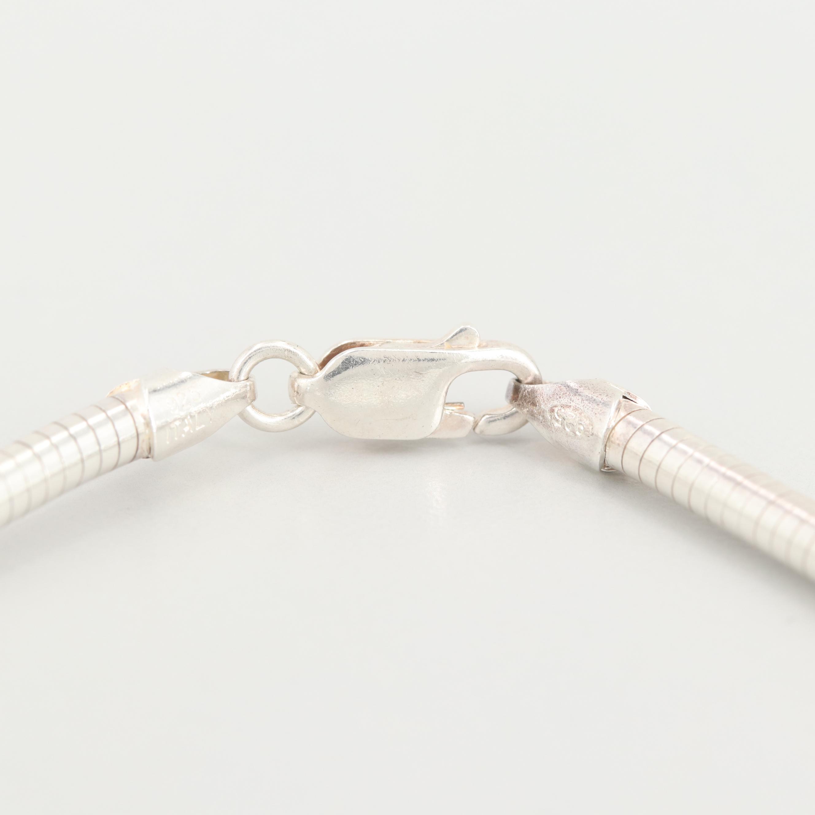 Sterling Silver Topaz Pendant and Necklace
