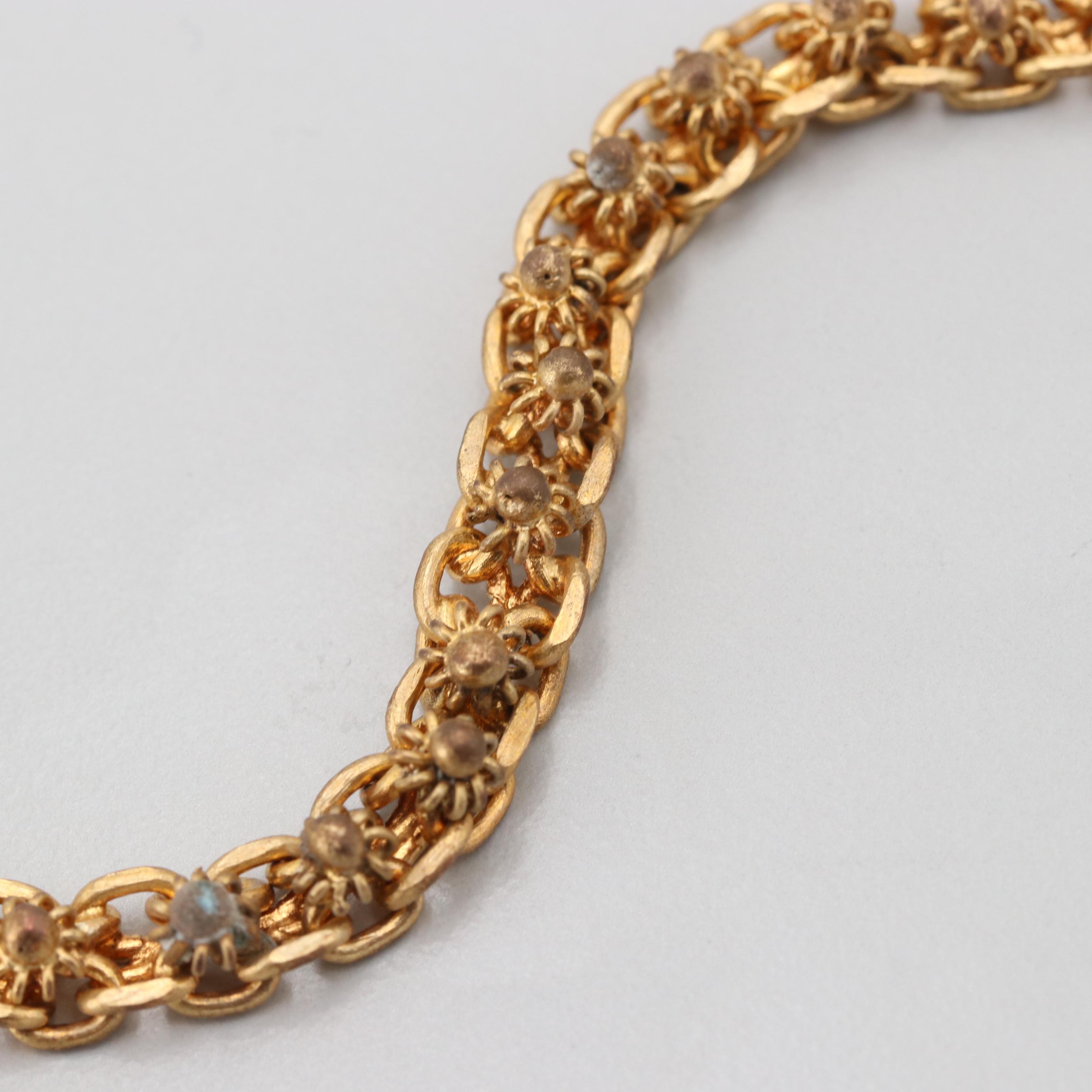 Gold Tone Fancy Chain Bracelet
