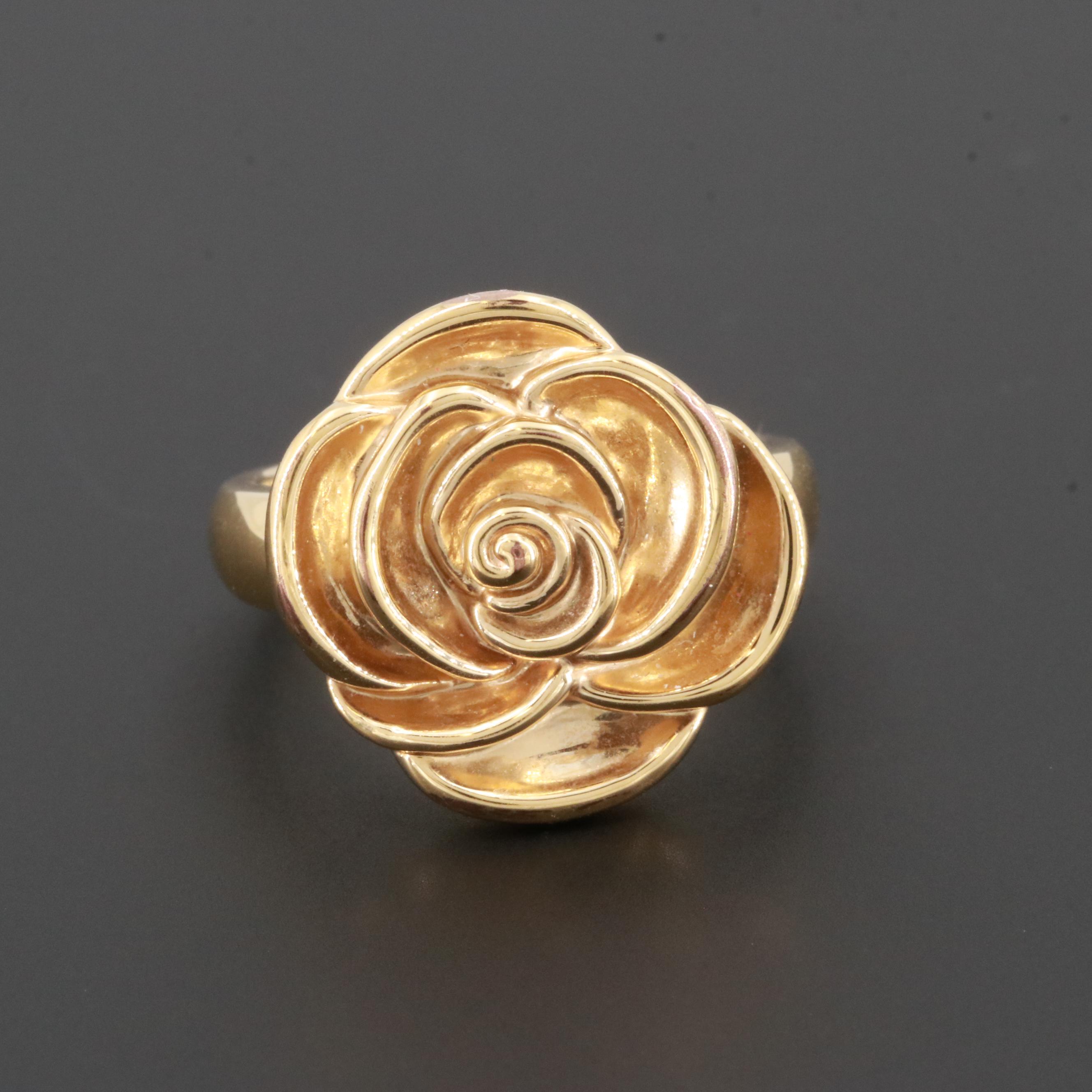 10K Yellow Gold Rose Ring