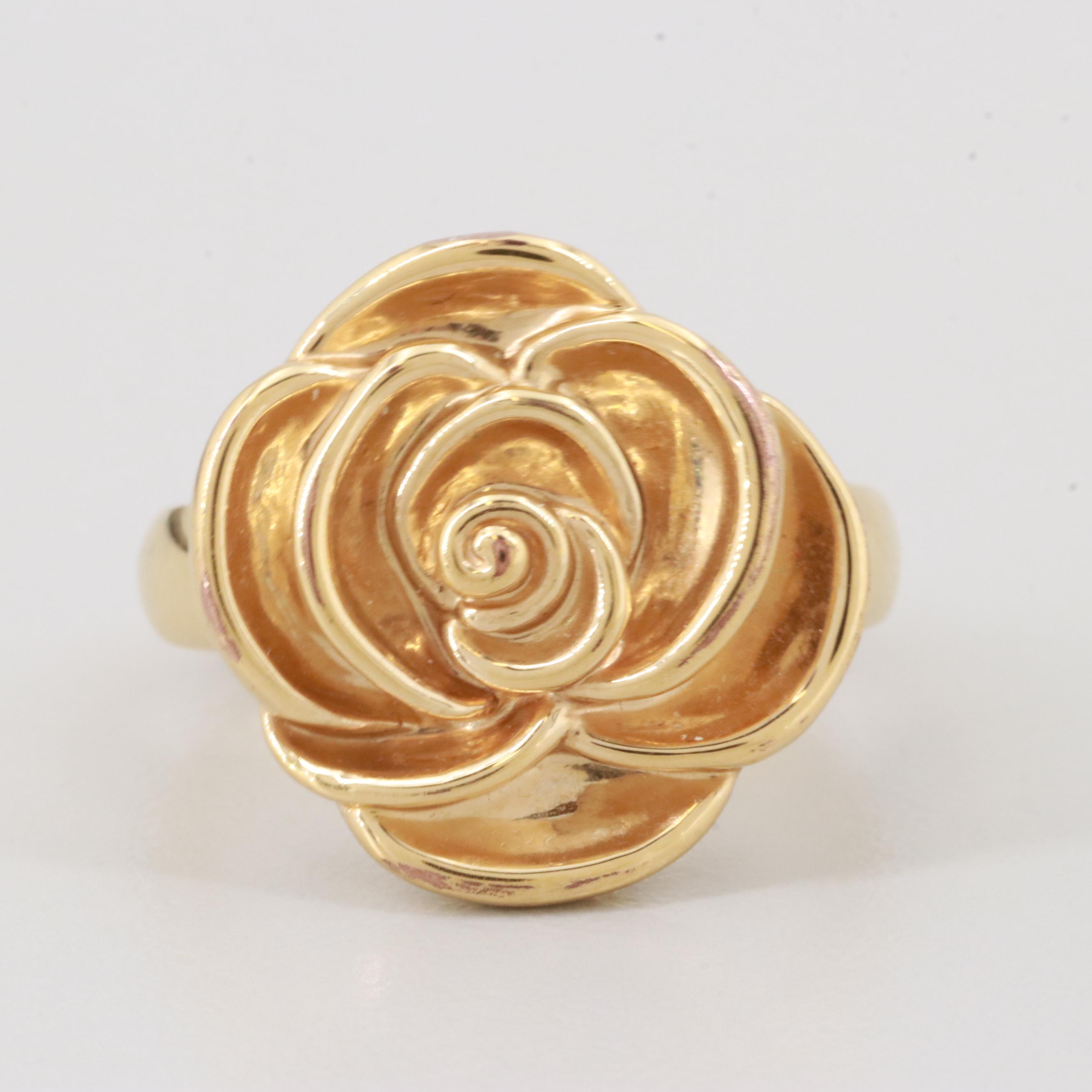 10K Yellow Gold Rose Ring