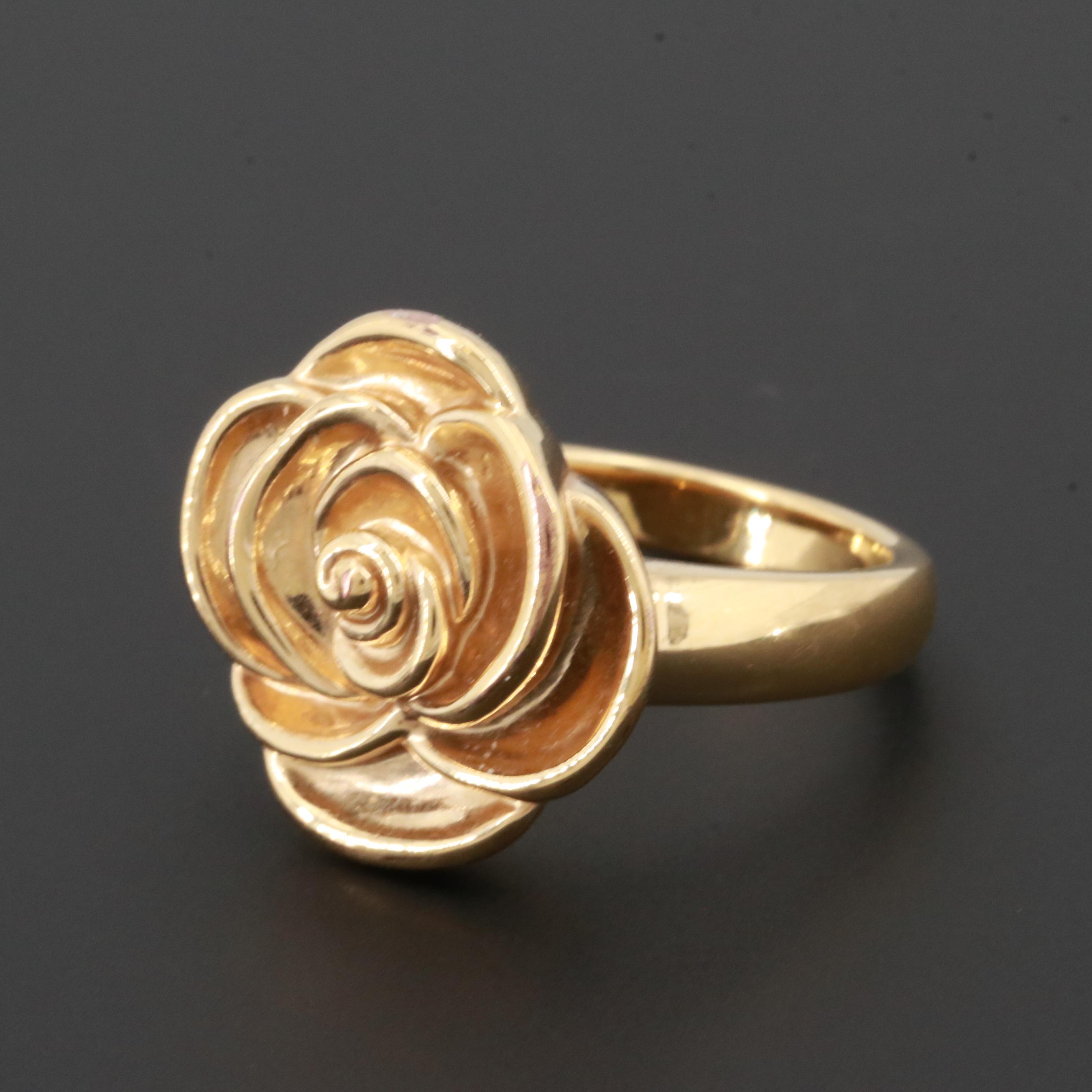 10K Yellow Gold Rose Ring
