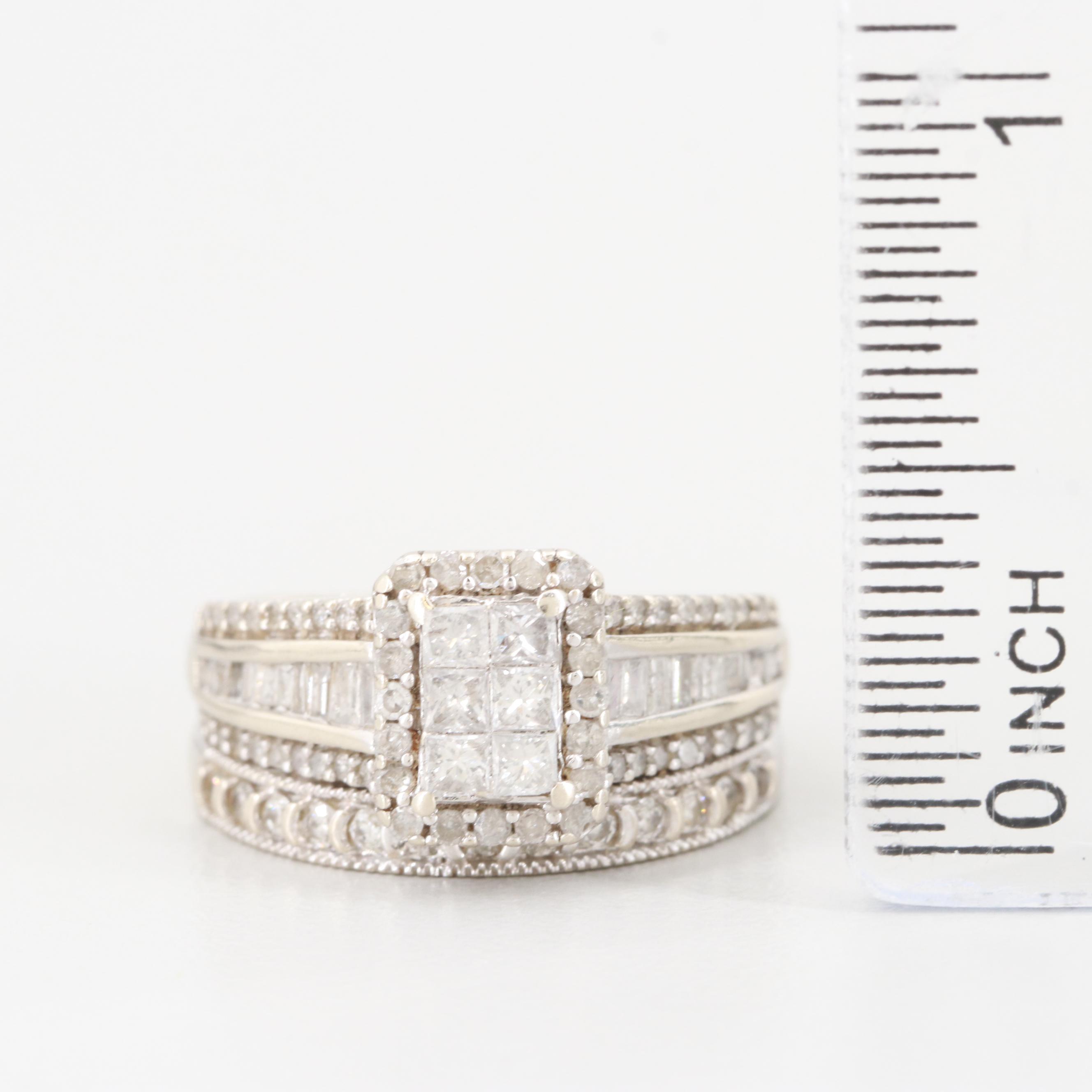 10K White Gold 1.05 CTW Diamond Ring