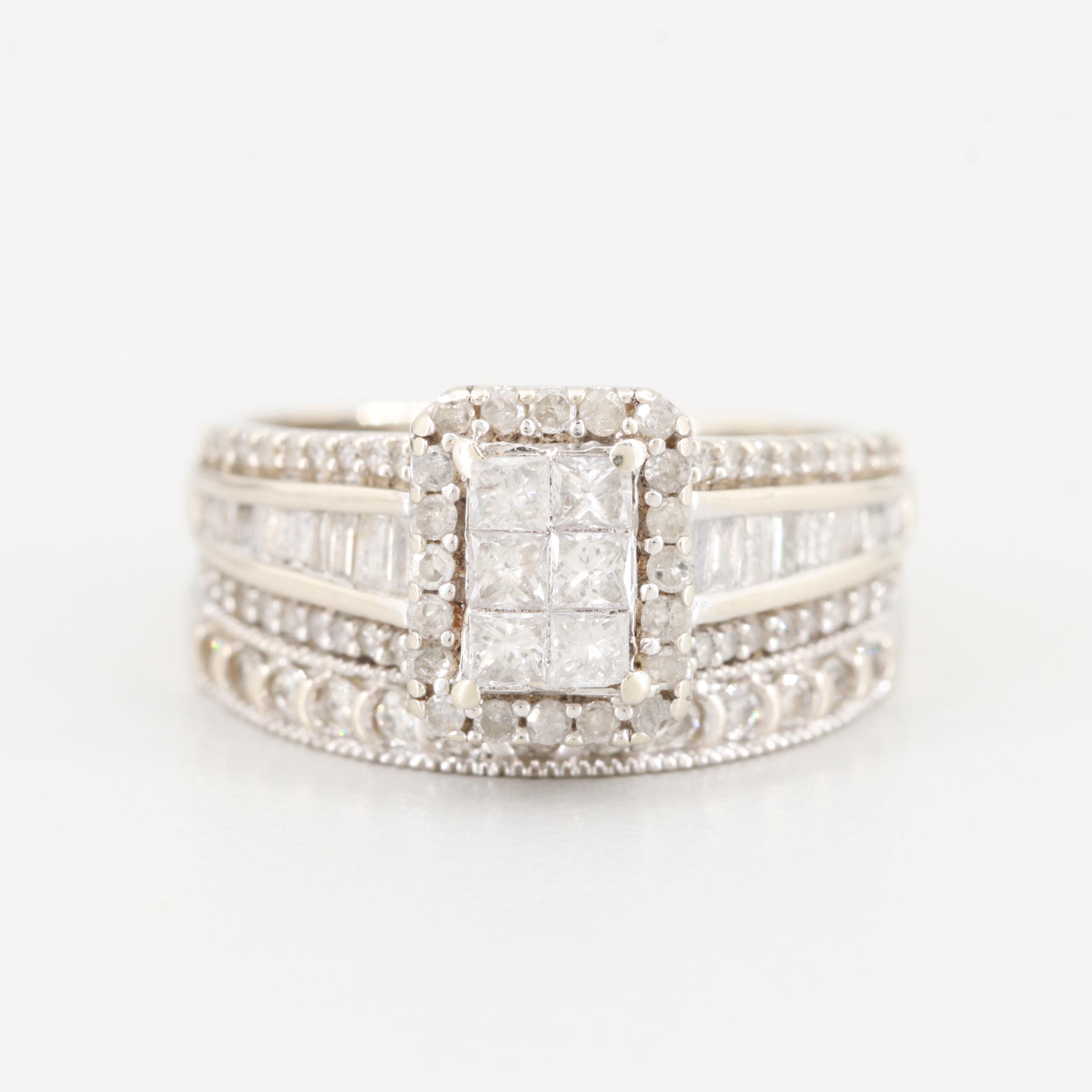 10K White Gold 1.05 CTW Diamond Ring