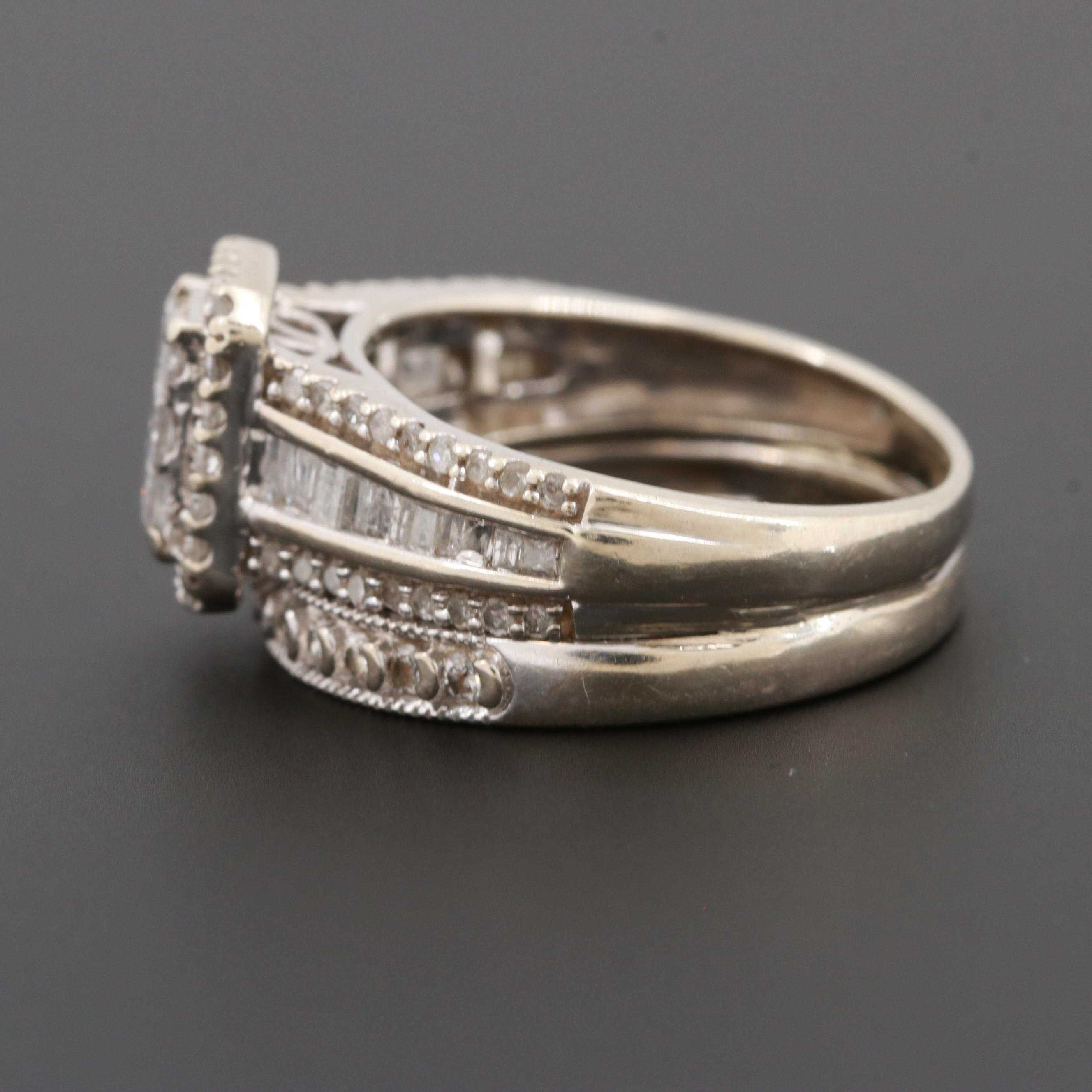 10K White Gold 1.05 CTW Diamond Ring