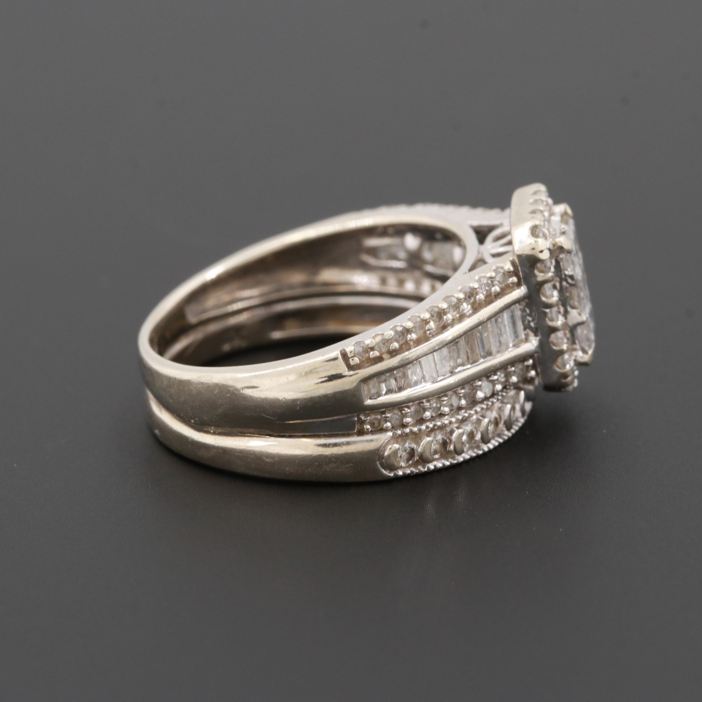 10K White Gold 1.05 CTW Diamond Ring