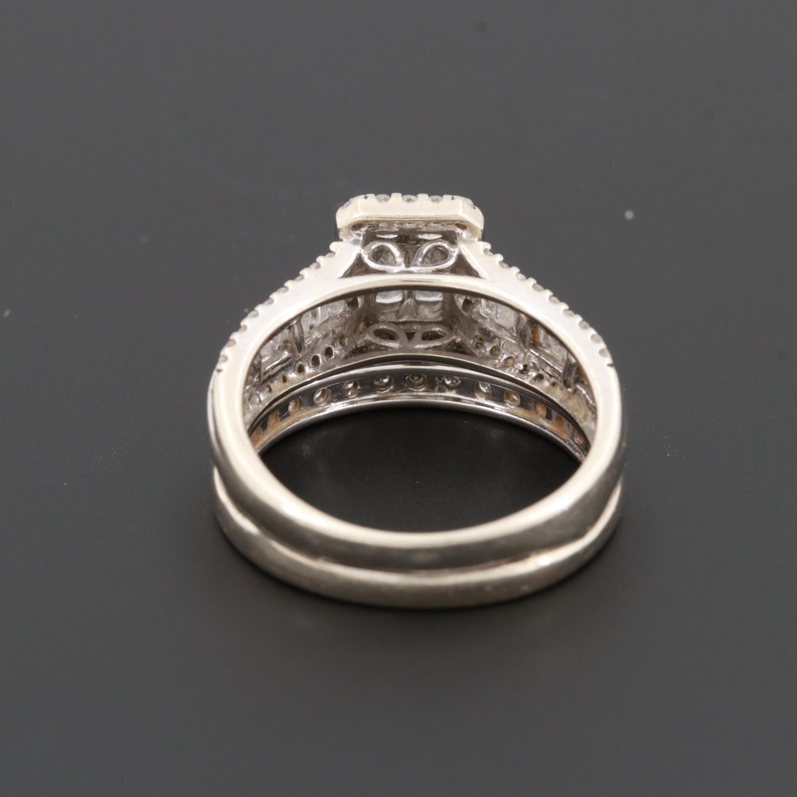 10K White Gold 1.05 CTW Diamond Ring