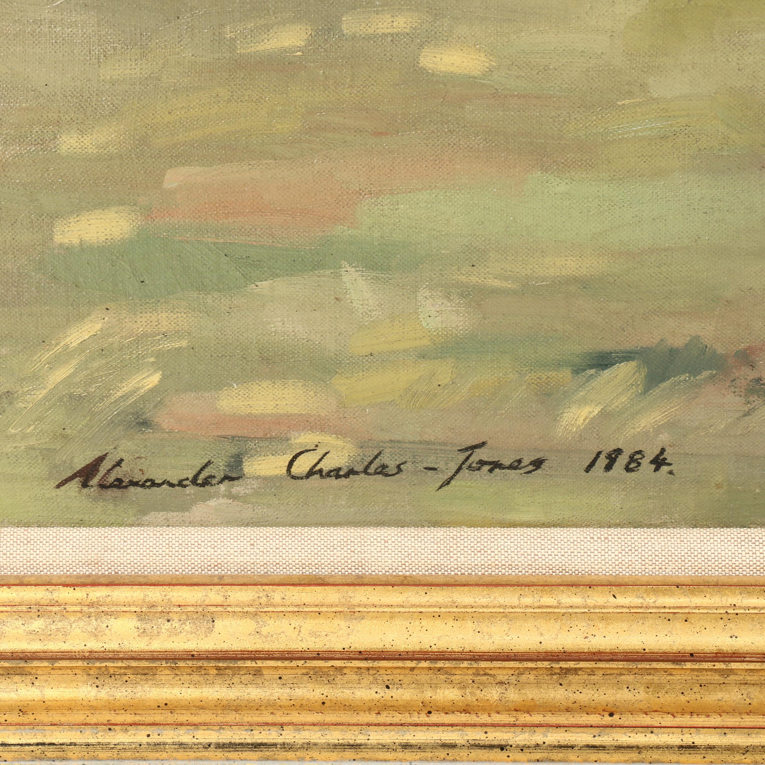 Alexander Charles-Jones Oil Painting of Horses in Pasture