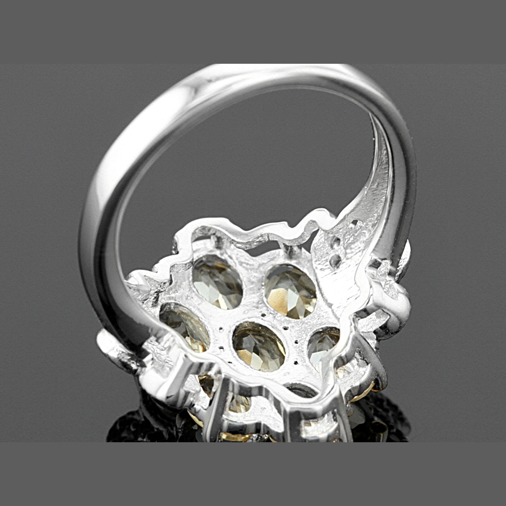 Sterling Silver Beryl and Zircon Ring