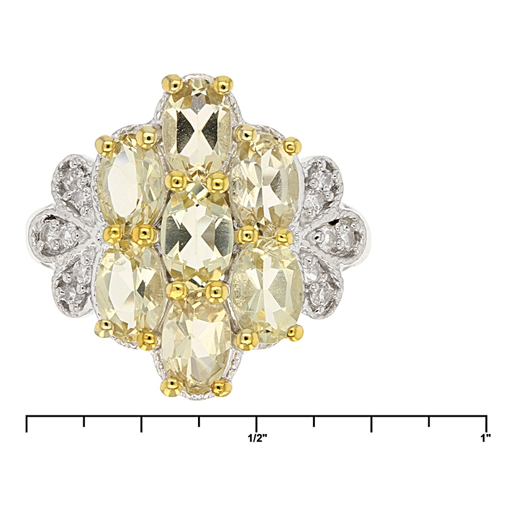 Sterling Silver Beryl and Zircon Ring