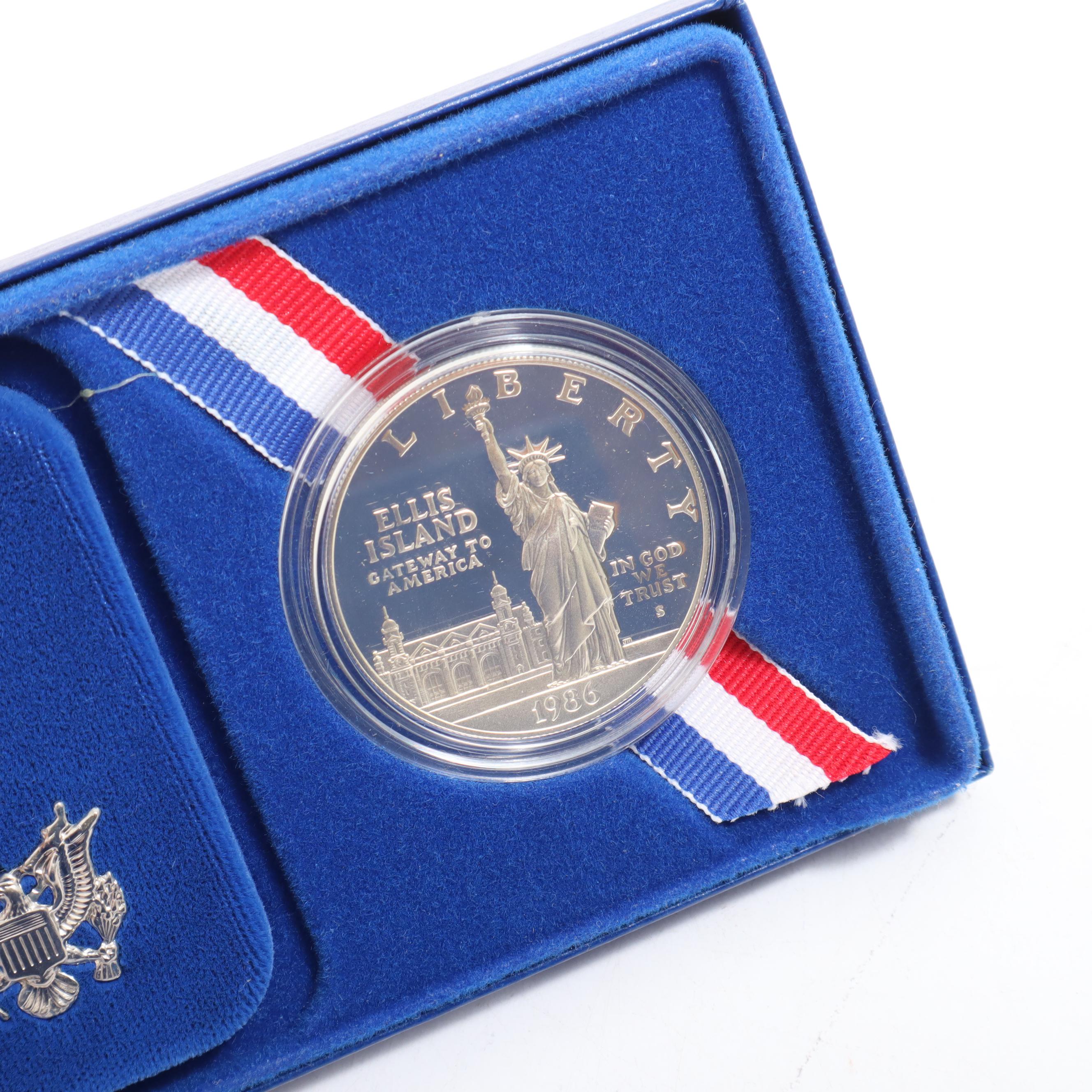 1986-S Silver Proof Dollar Coins and Half Dollar Coin