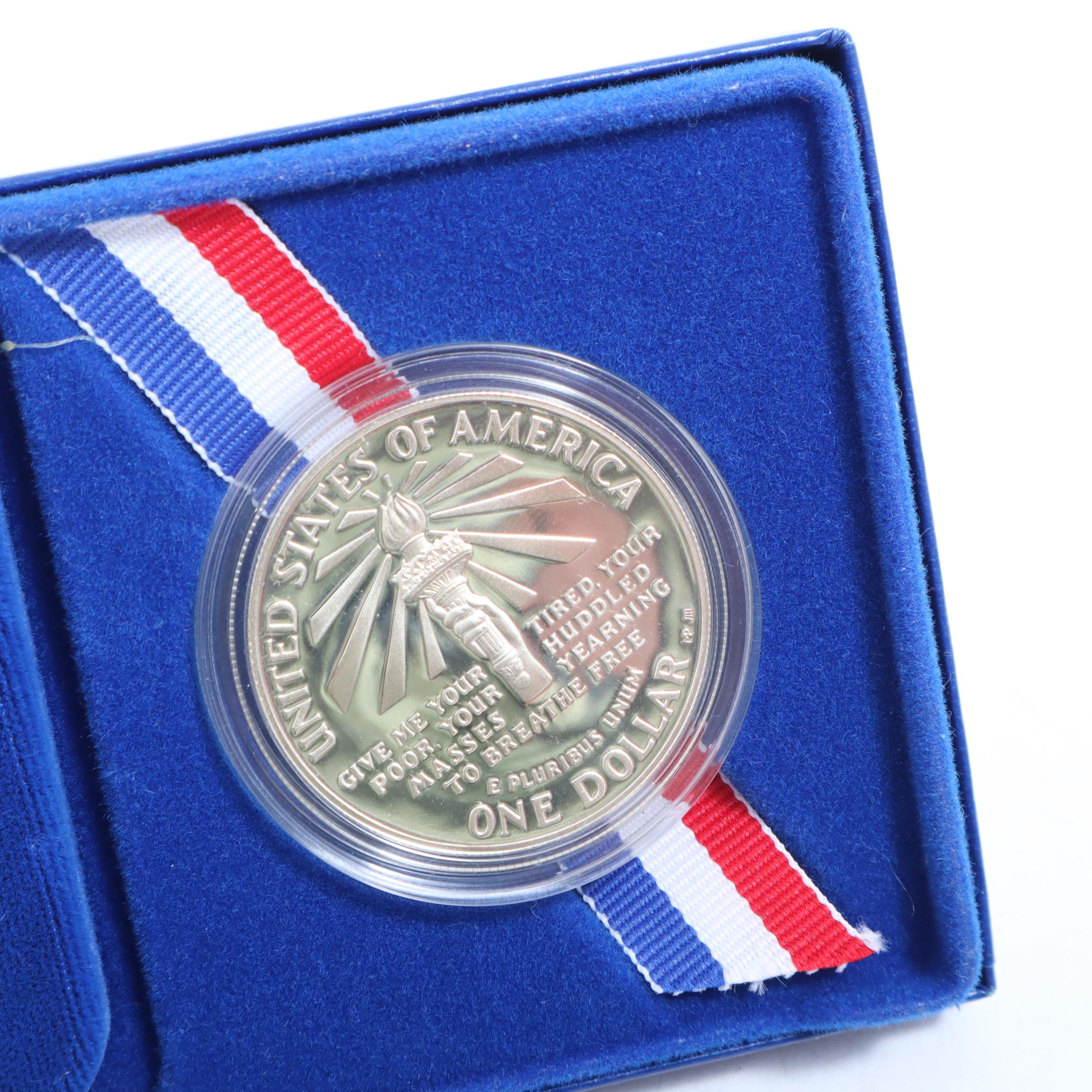 1986-S Silver Proof Dollar Coins and Half Dollar Coin