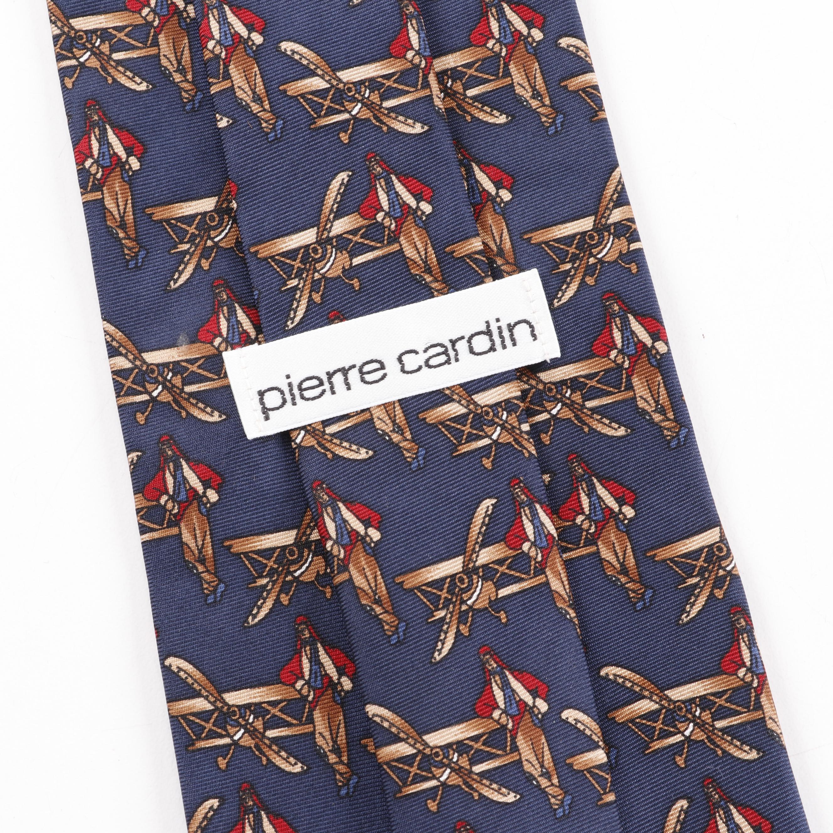Christian Dior, Pierre Cardin and Rivetz of Boston Silk Aviation Motif Neckties