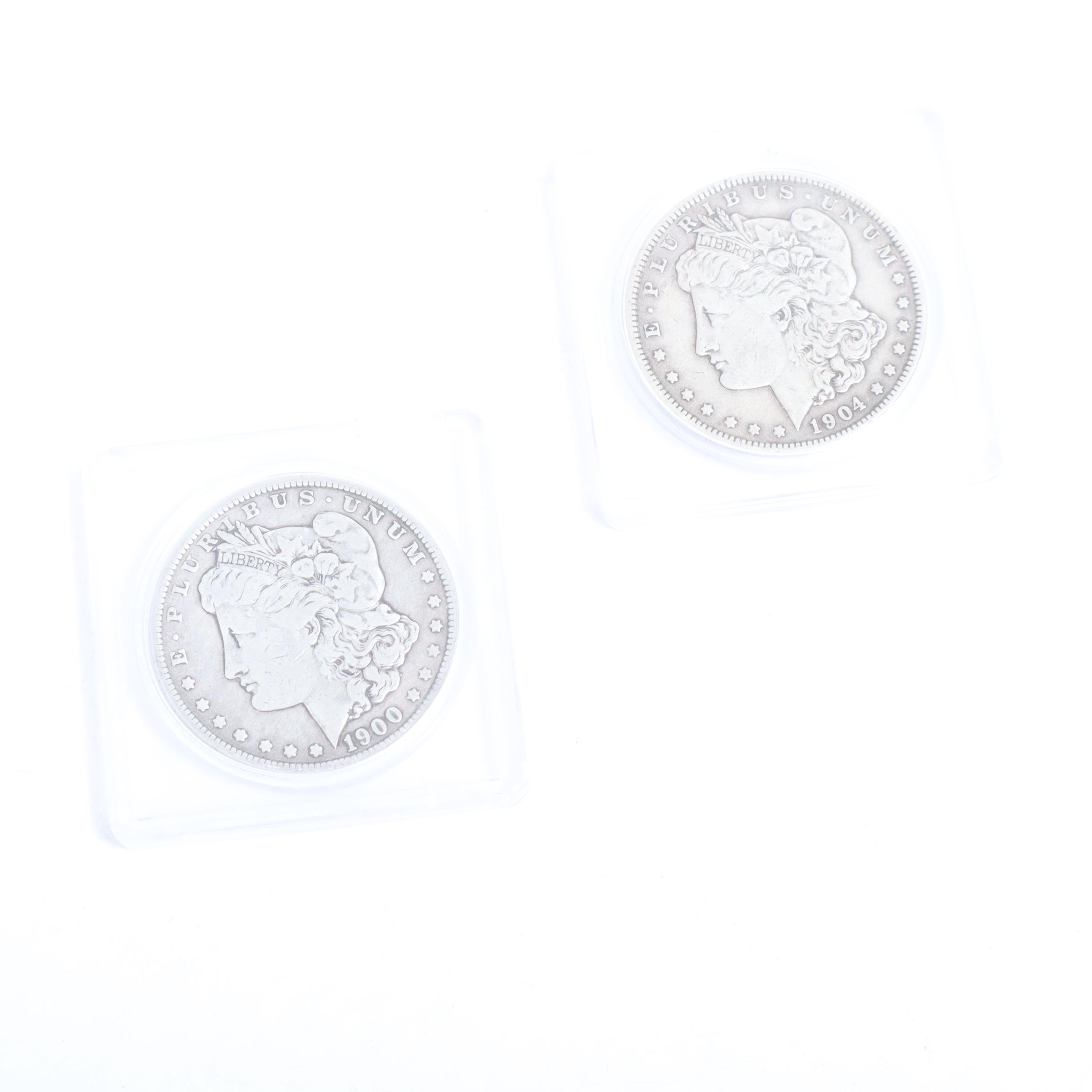 1900-O and 1904 Morgan Silver Dollars