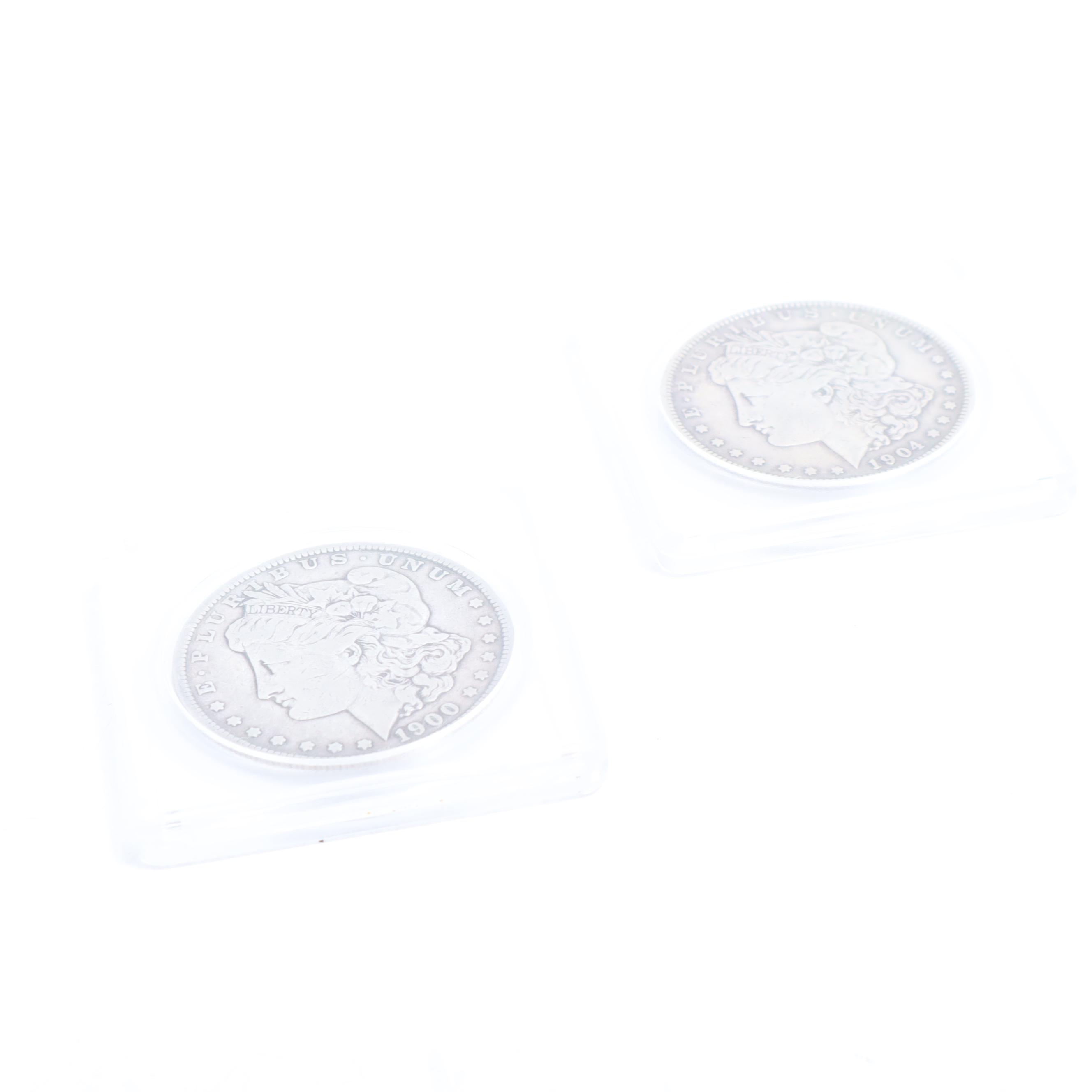 1900-O and 1904 Morgan Silver Dollars