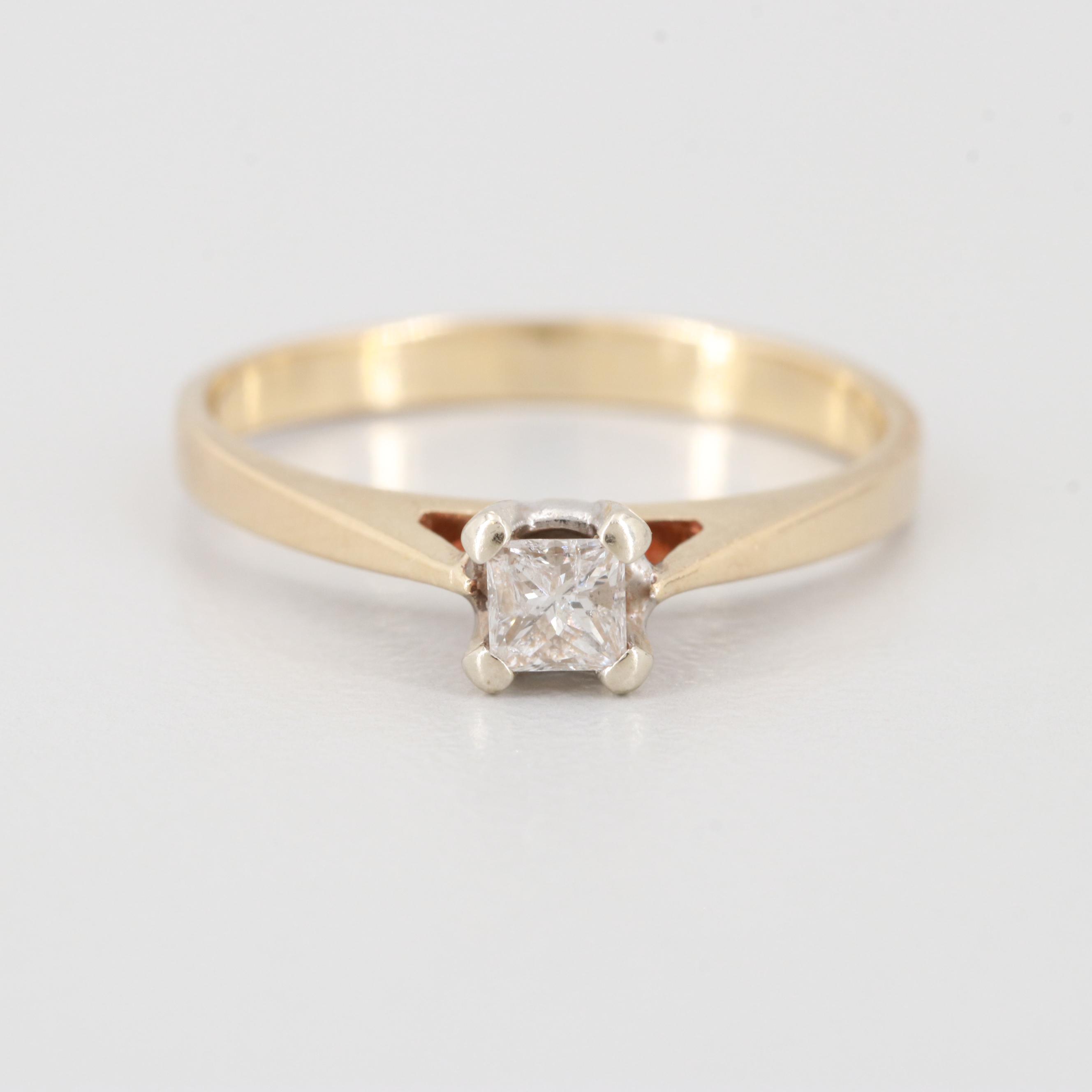 10K Yellow Gold Diamond Solitaire Ring