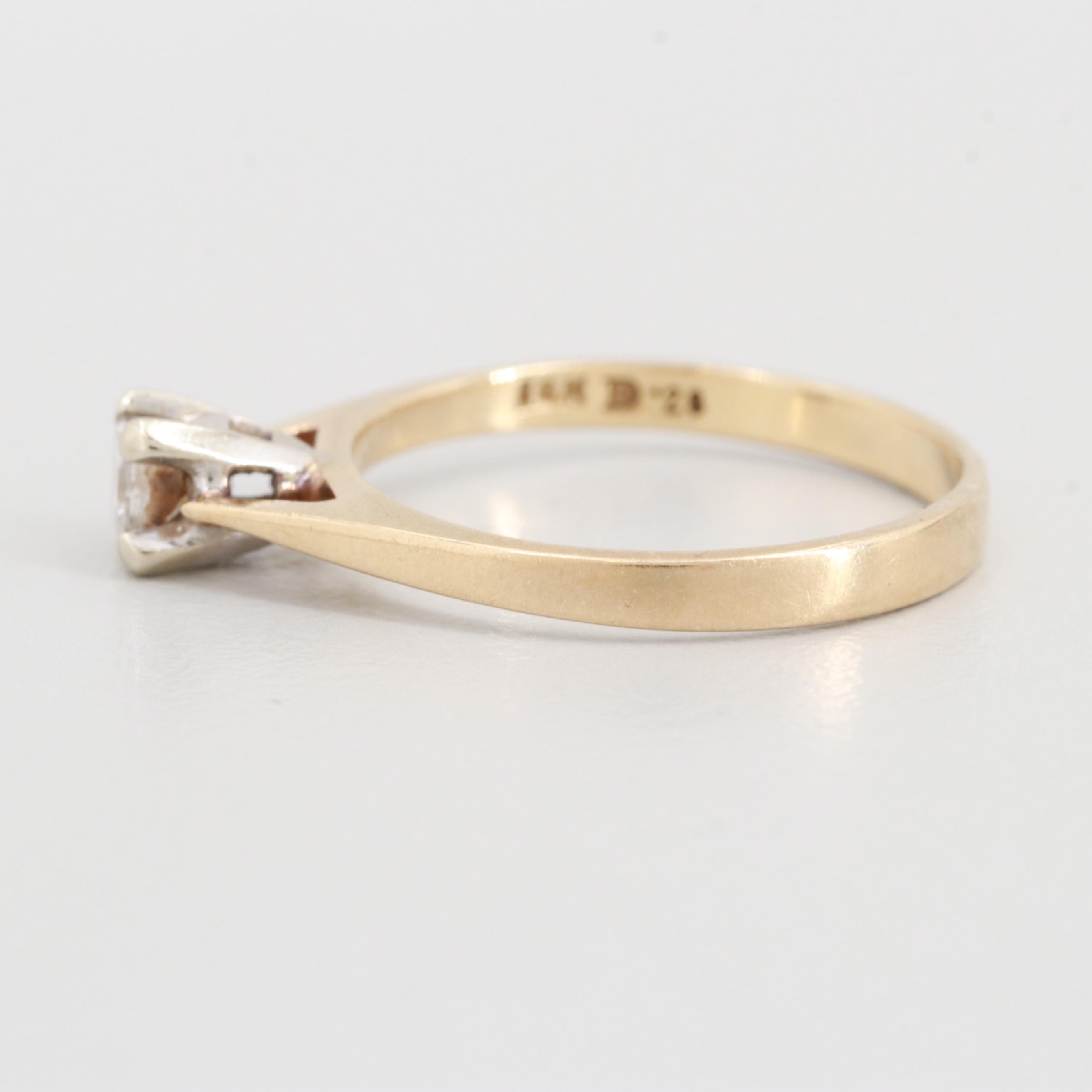 10K Yellow Gold Diamond Solitaire Ring