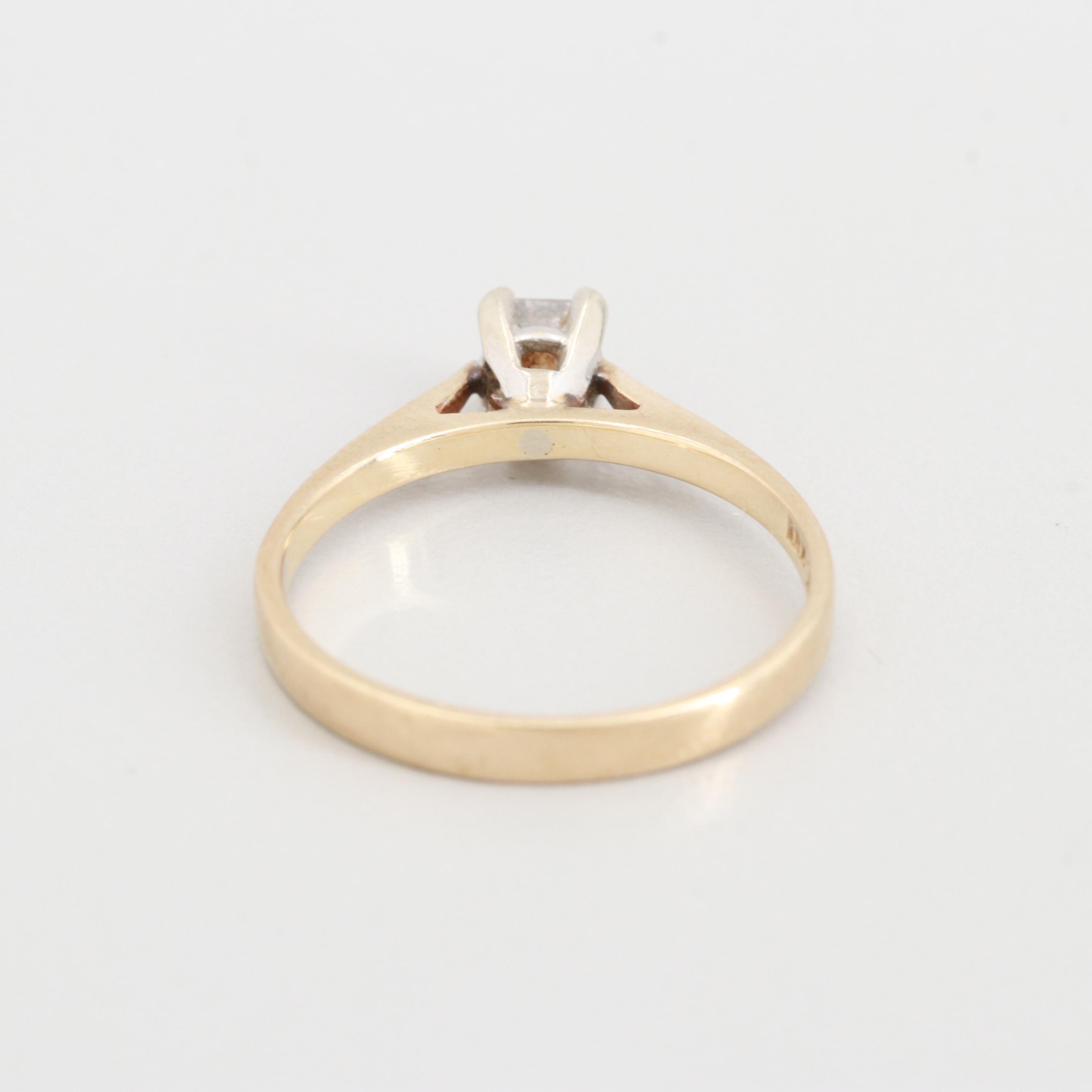 10K Yellow Gold Diamond Solitaire Ring