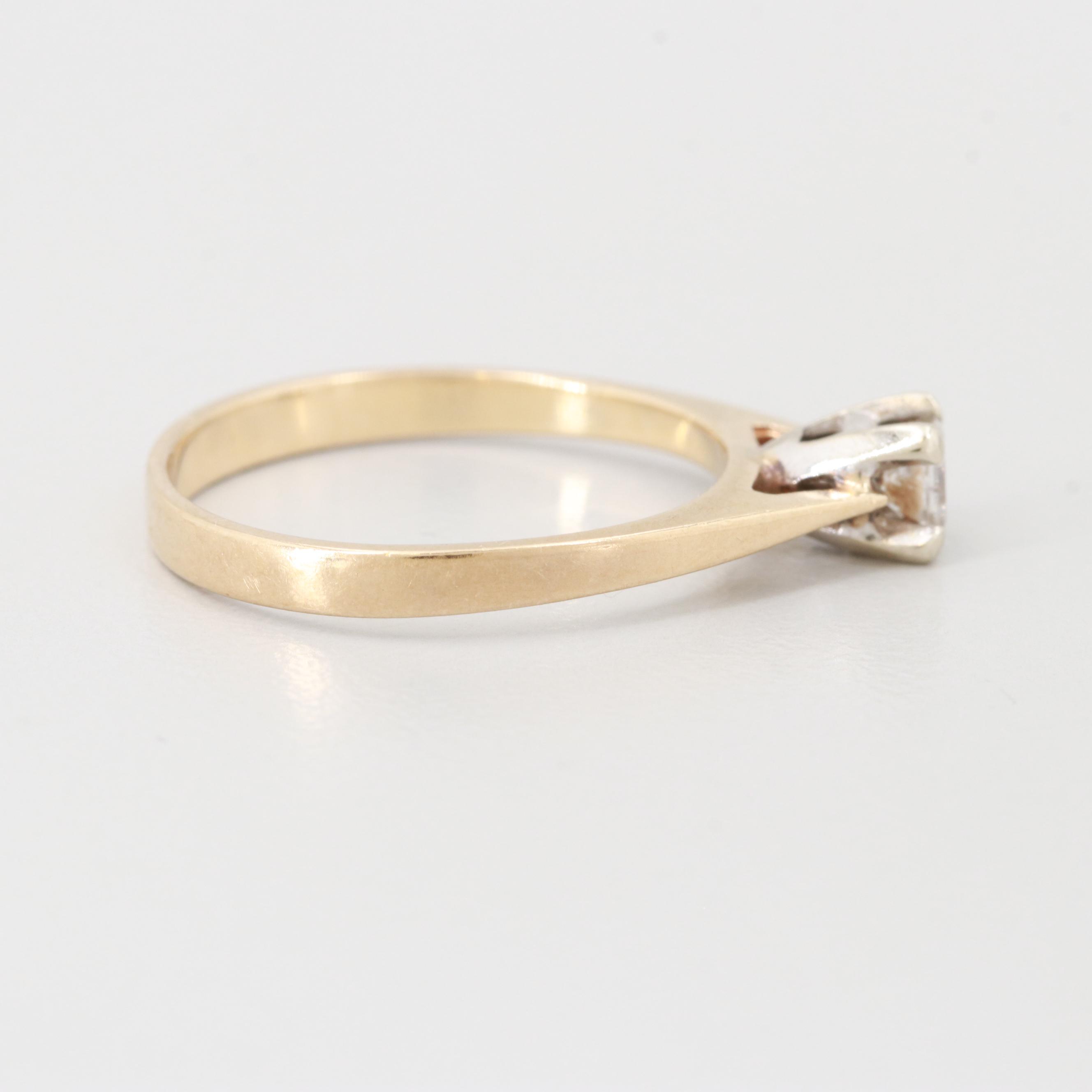 10K Yellow Gold Diamond Solitaire Ring