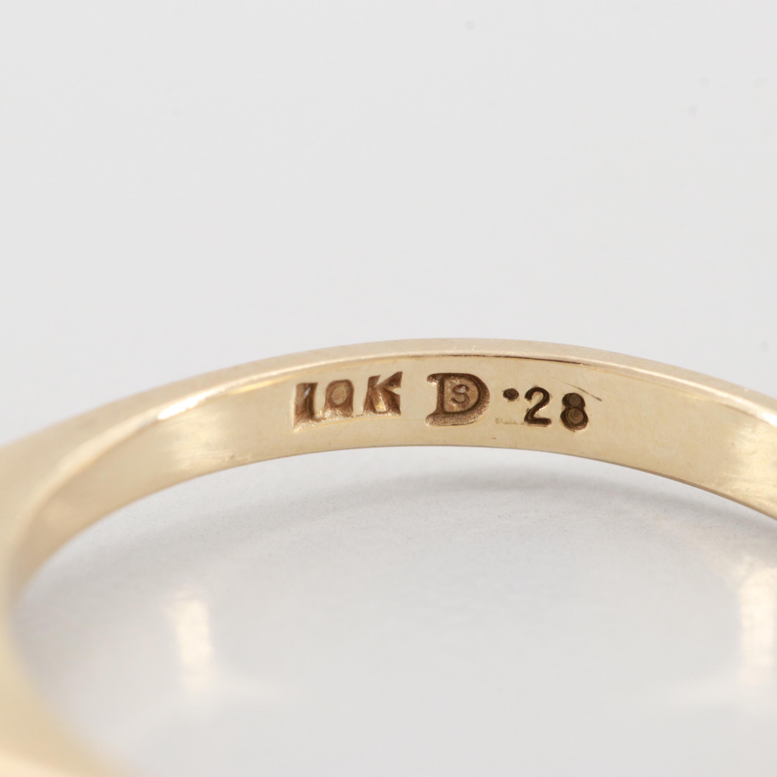 10K Yellow Gold Diamond Solitaire Ring