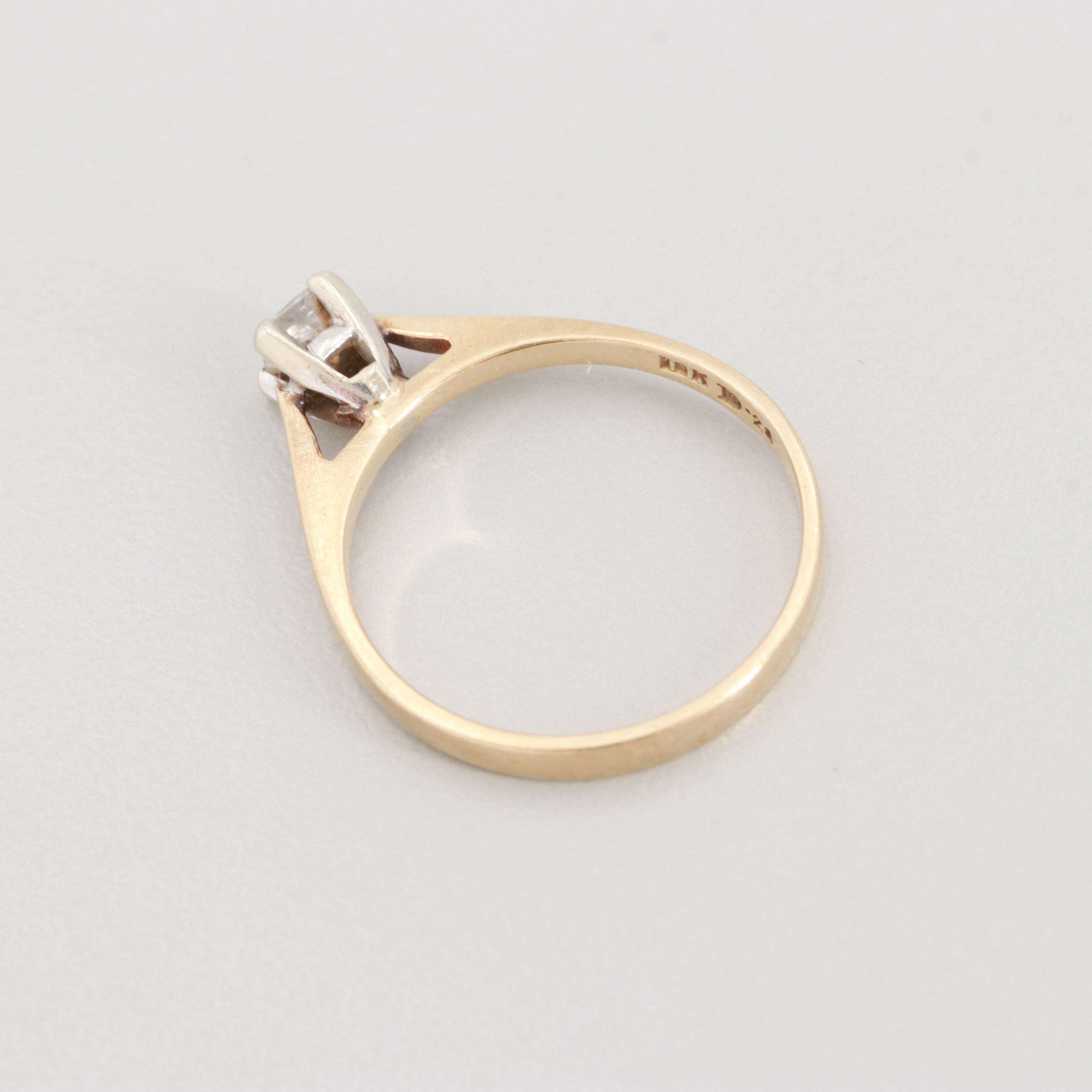 10K Yellow Gold Diamond Solitaire Ring