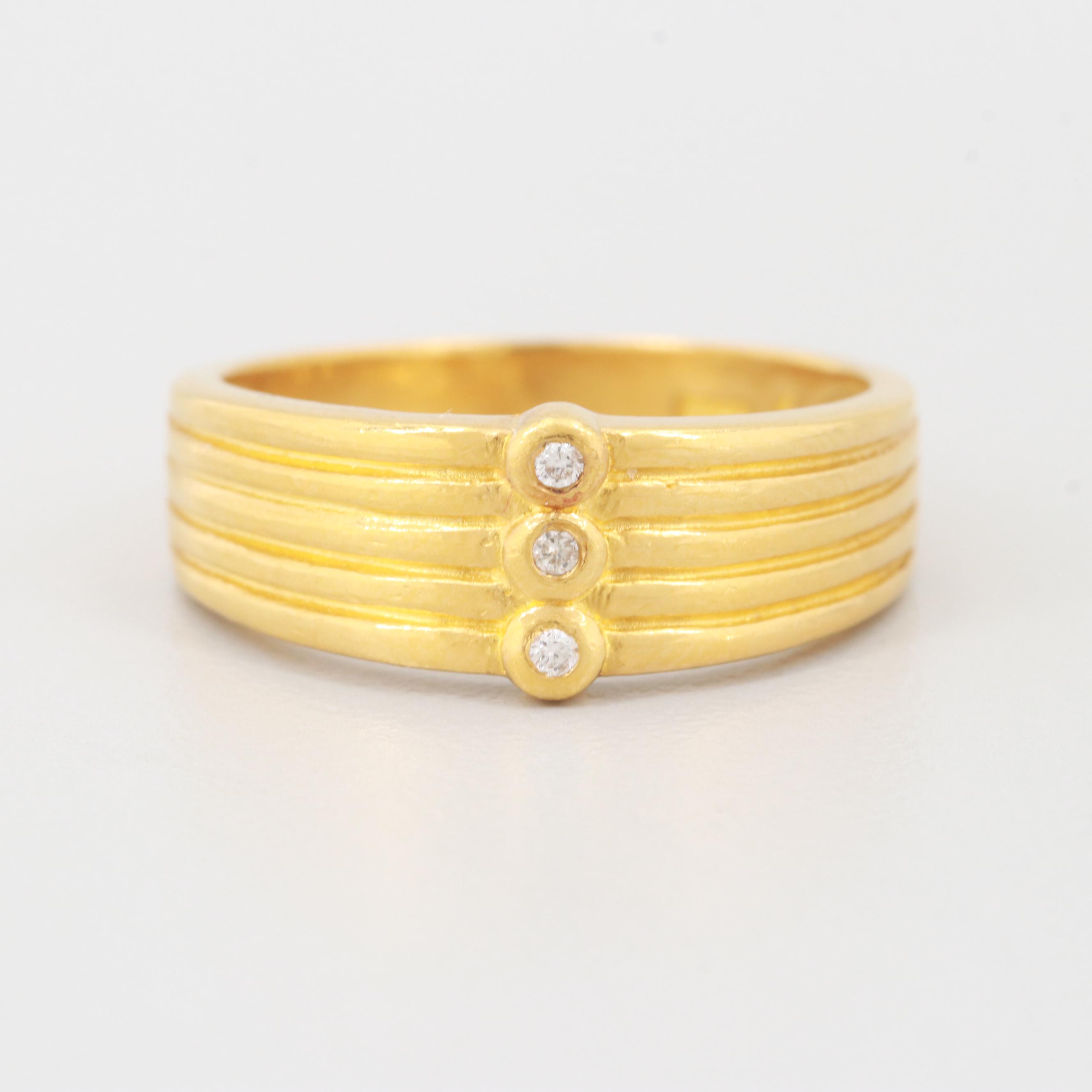 24K Yellow Gold Diamond Ring