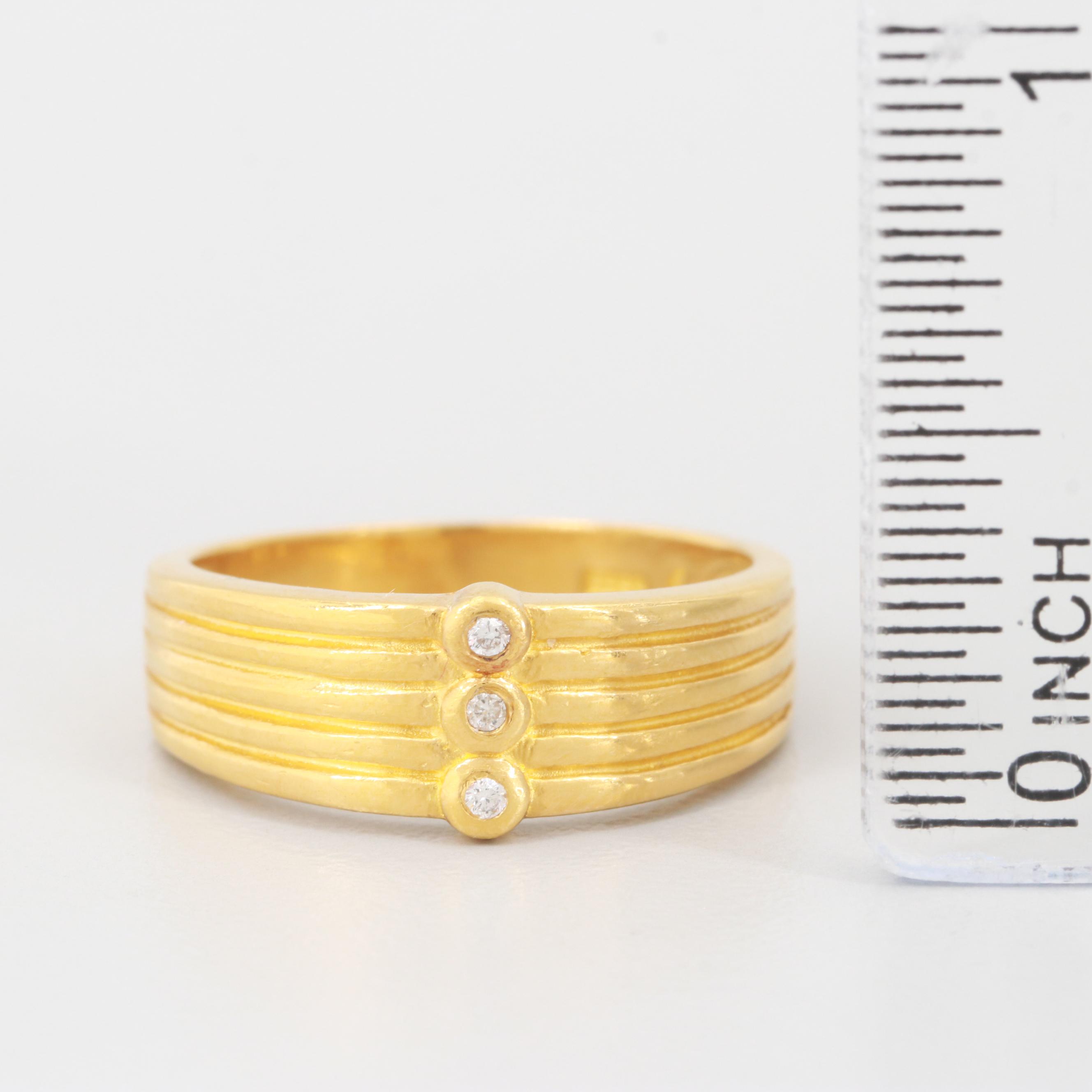 24K Yellow Gold Diamond Ring