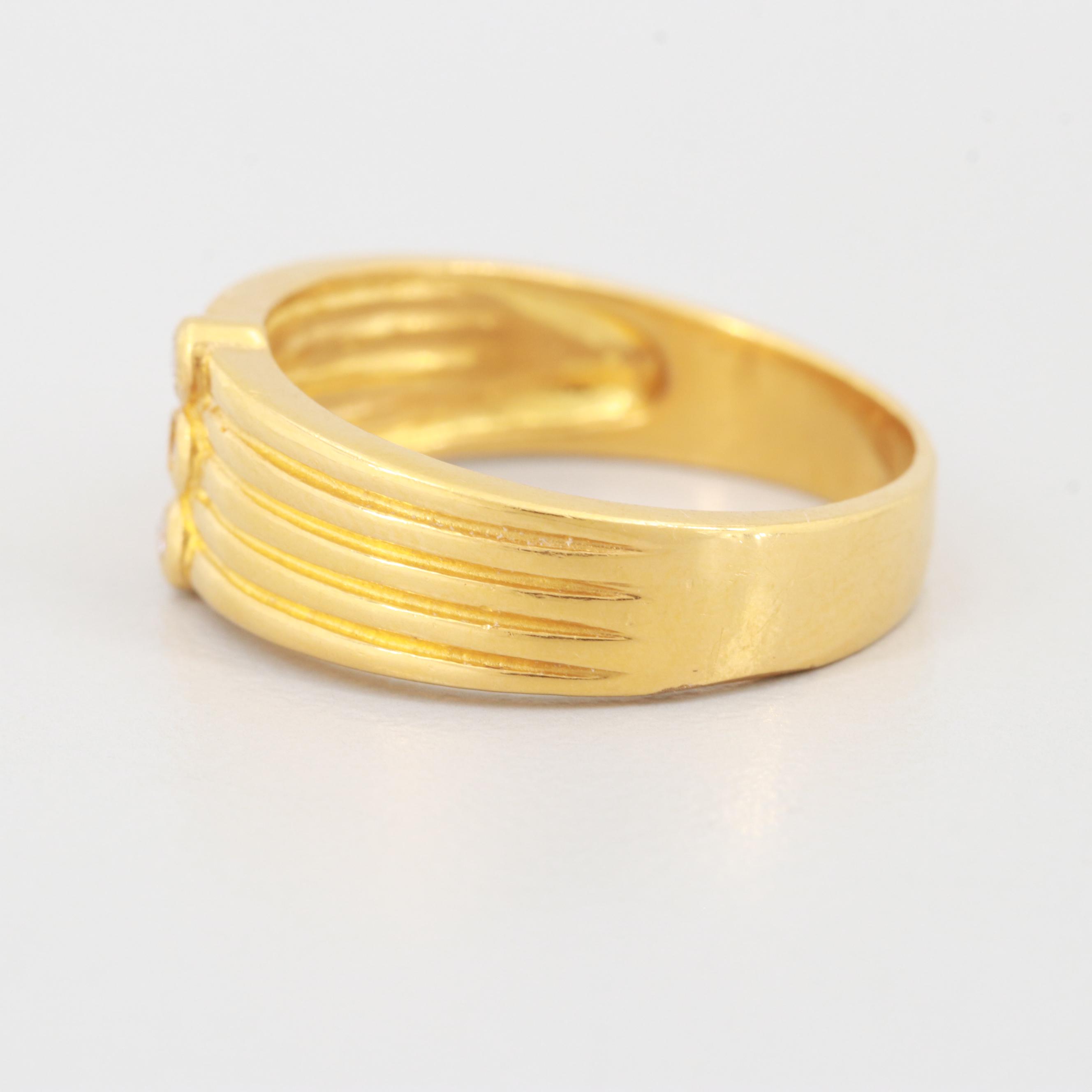 24K Yellow Gold Diamond Ring